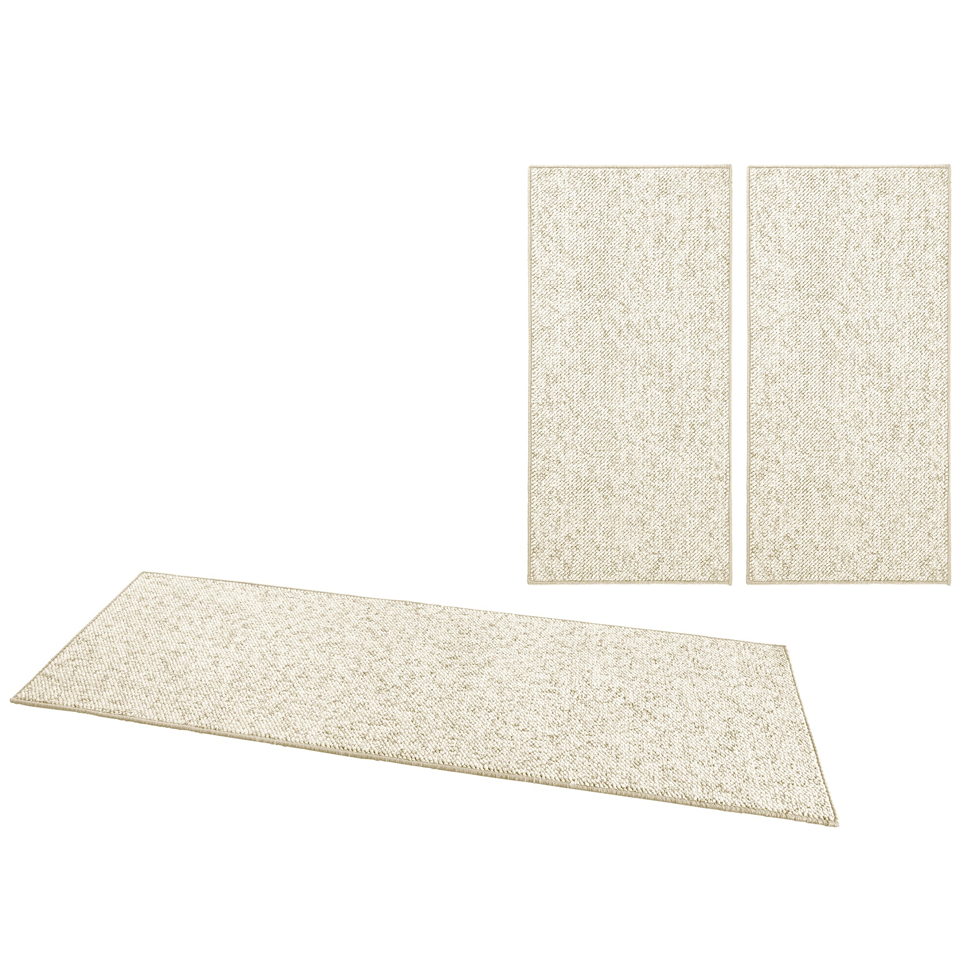 Pack de 3 Tapis de chambre bouclé tufté WOOL Crème – STUDIO DECO