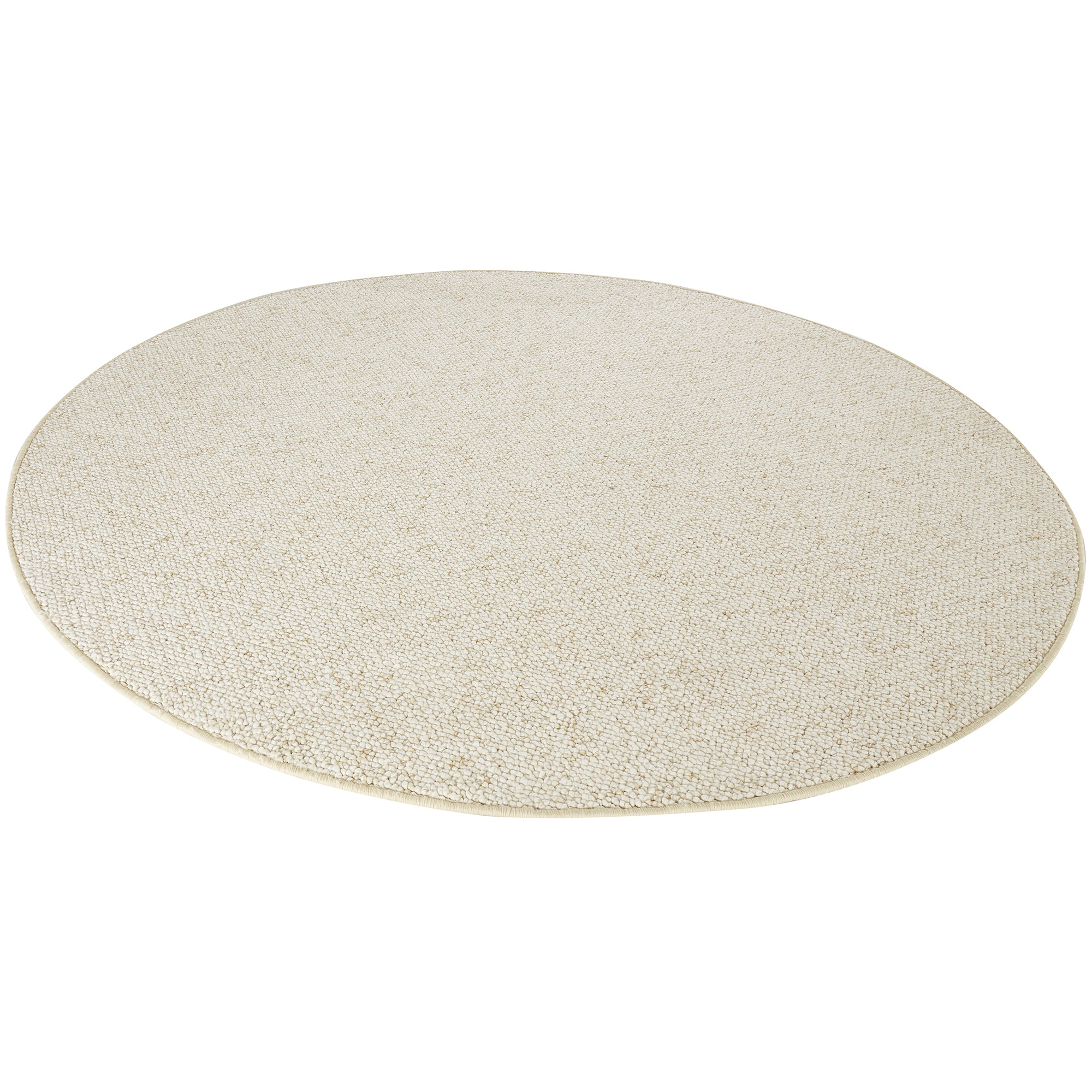 Tapis Rond bouclé tufté WOOL Crème – STUDIO DECO