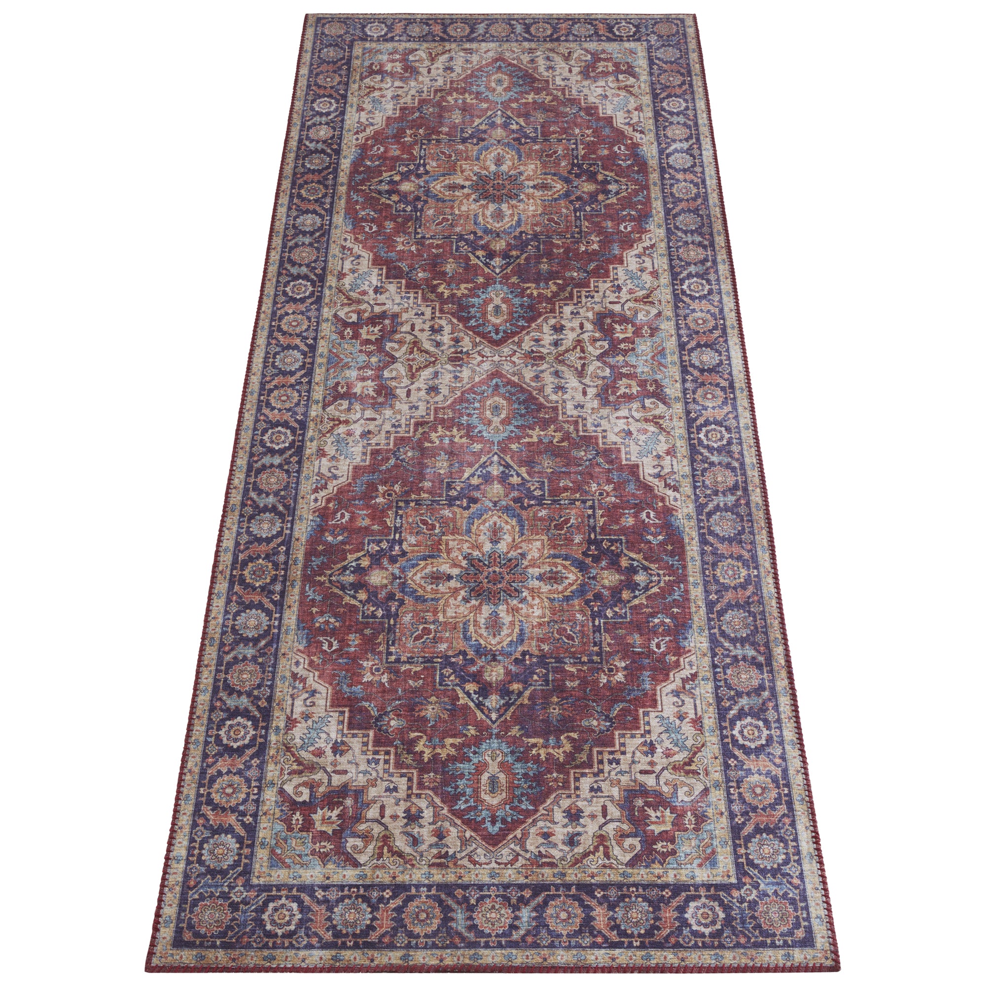 Tapis Vintage tissé plat Anthea Rouge Prune – STUDIO DECO