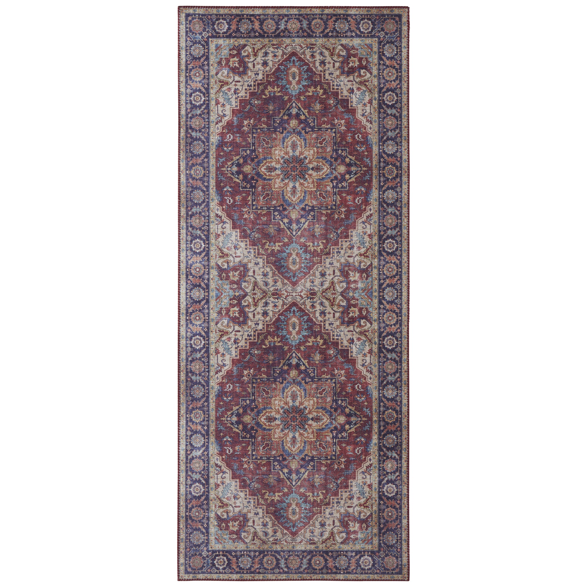 Tapis Vintage tissé plat Anthea Rouge Prune – STUDIO DECO