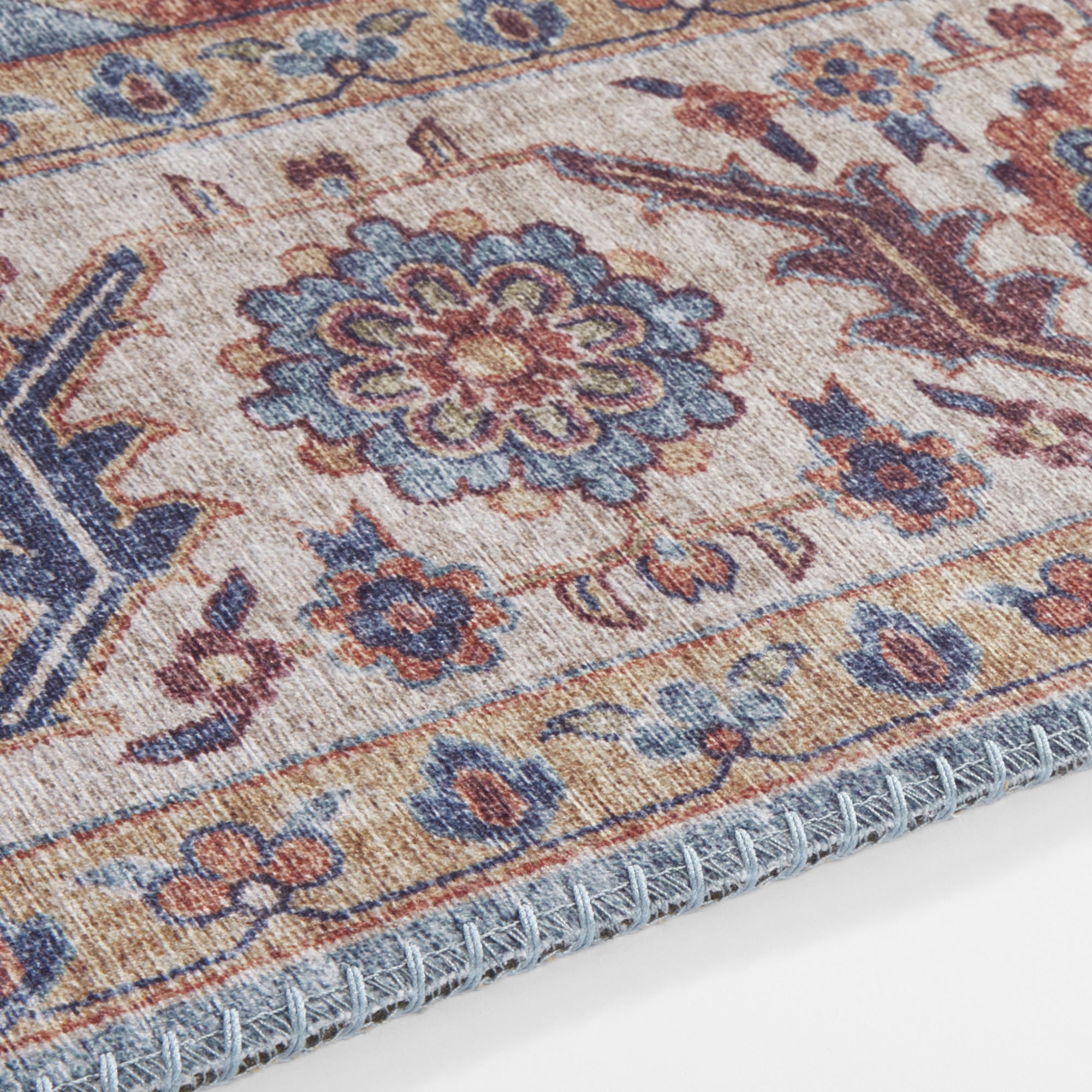 Tapis Vintage tissé plat Anthea Terra Turquoise – STUDIO DECO