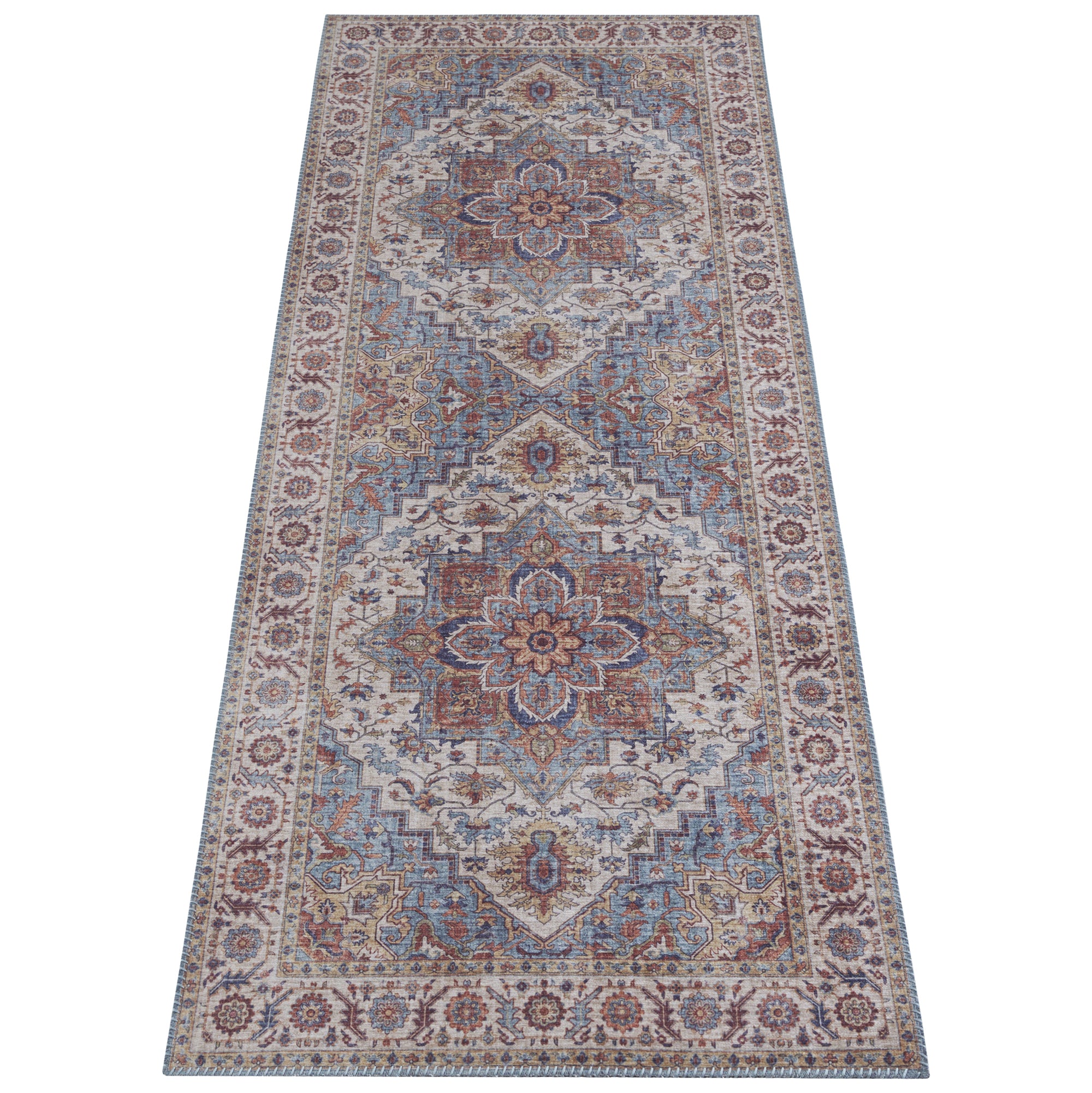 Tapis Vintage tissé plat Anthea Terra Turquoise – STUDIO DECO