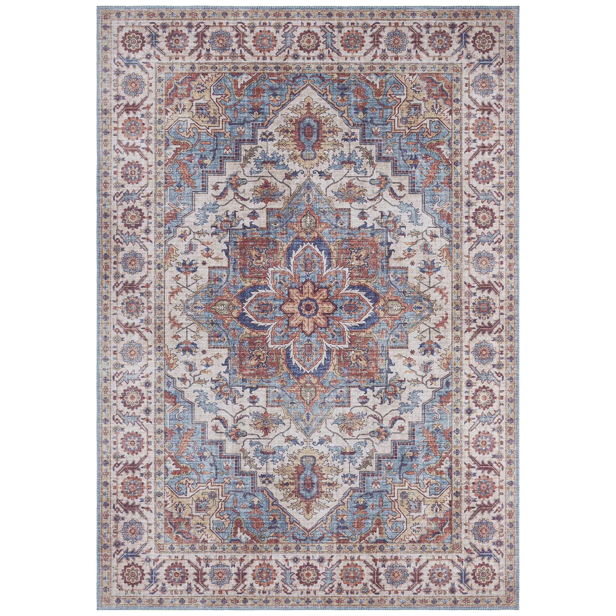 Tapis Vintage tissé plat Anthea Terra Turquoise – STUDIO DECO