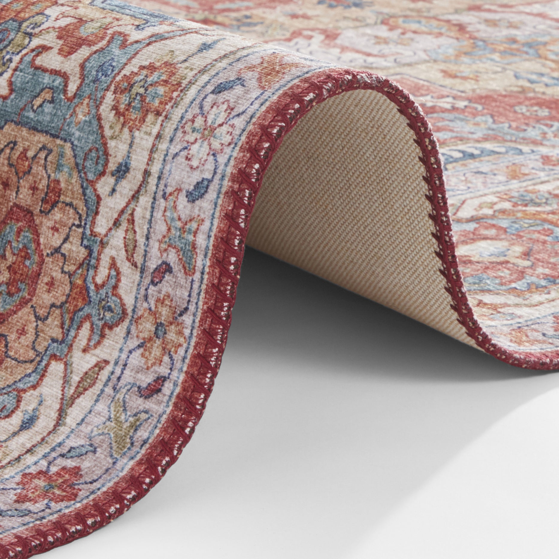 Tapis Vintage tissé plat Sylla Rouge Brique – STUDIO DECO