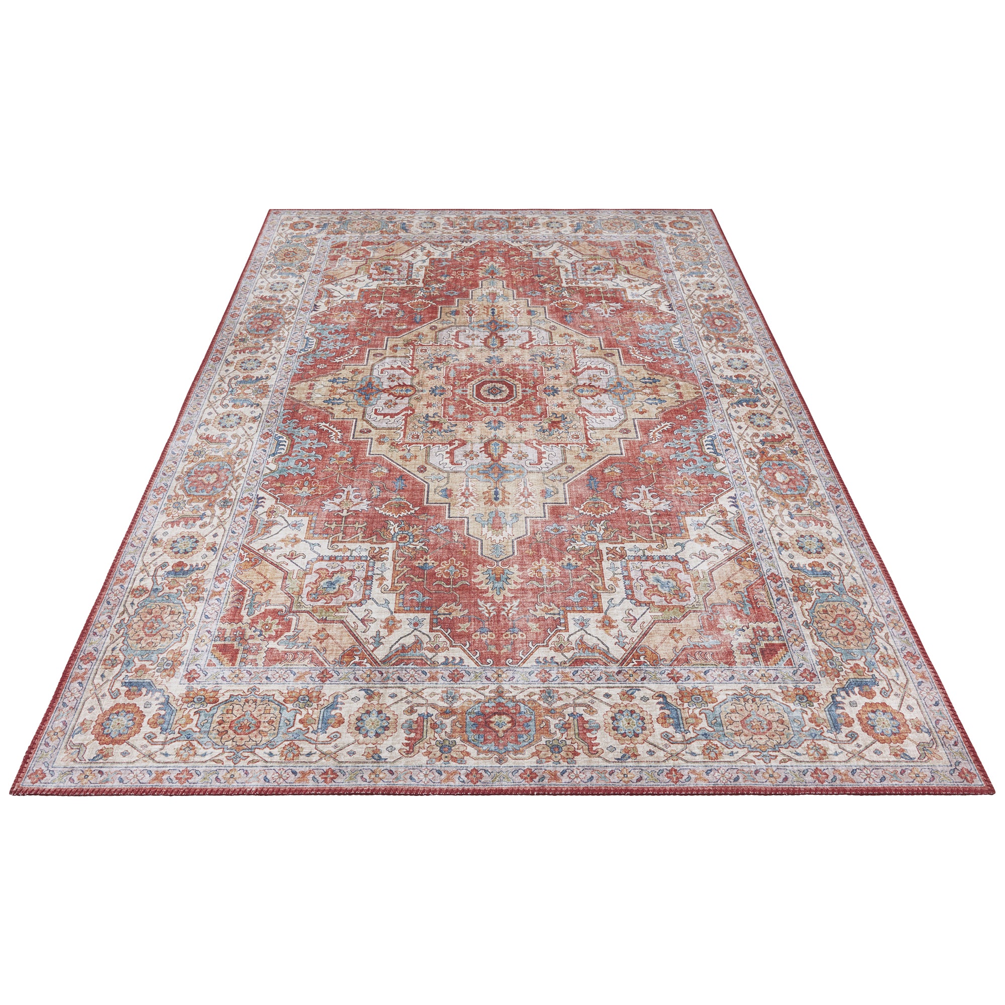 Tapis Vintage tissé plat Sylla Rouge Brique – STUDIO DECO