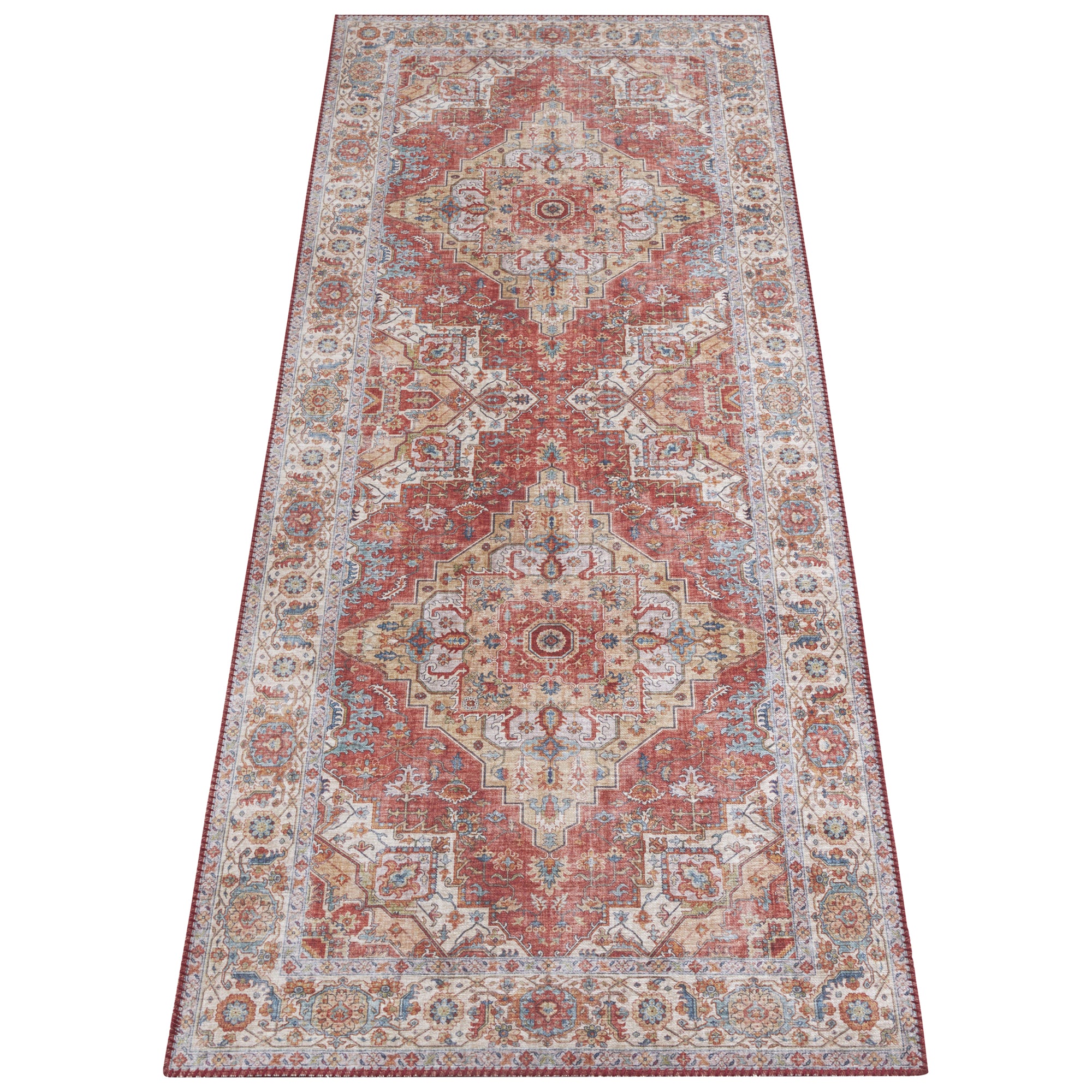 Tapis Vintage tissé plat Sylla Rouge Brique – STUDIO DECO