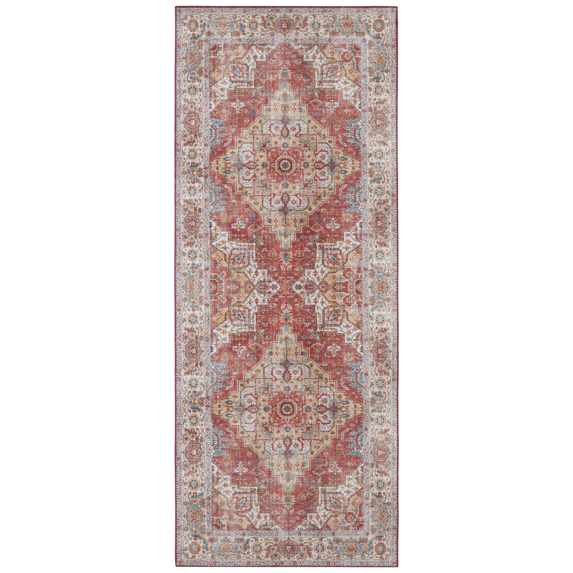 Tapis Vintage tissé plat Sylla Rouge Brique – STUDIO DECO