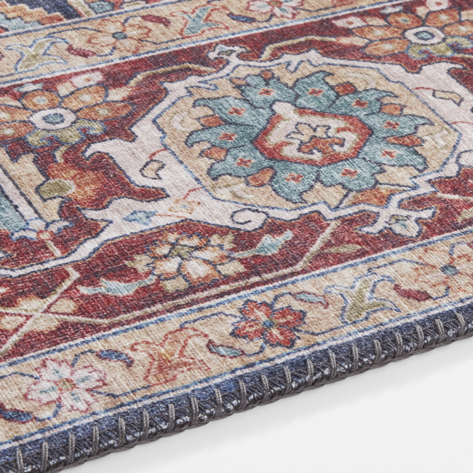 Tapis Vintage tissé plat Sylla Rouge et Bleu – STUDIO DECO