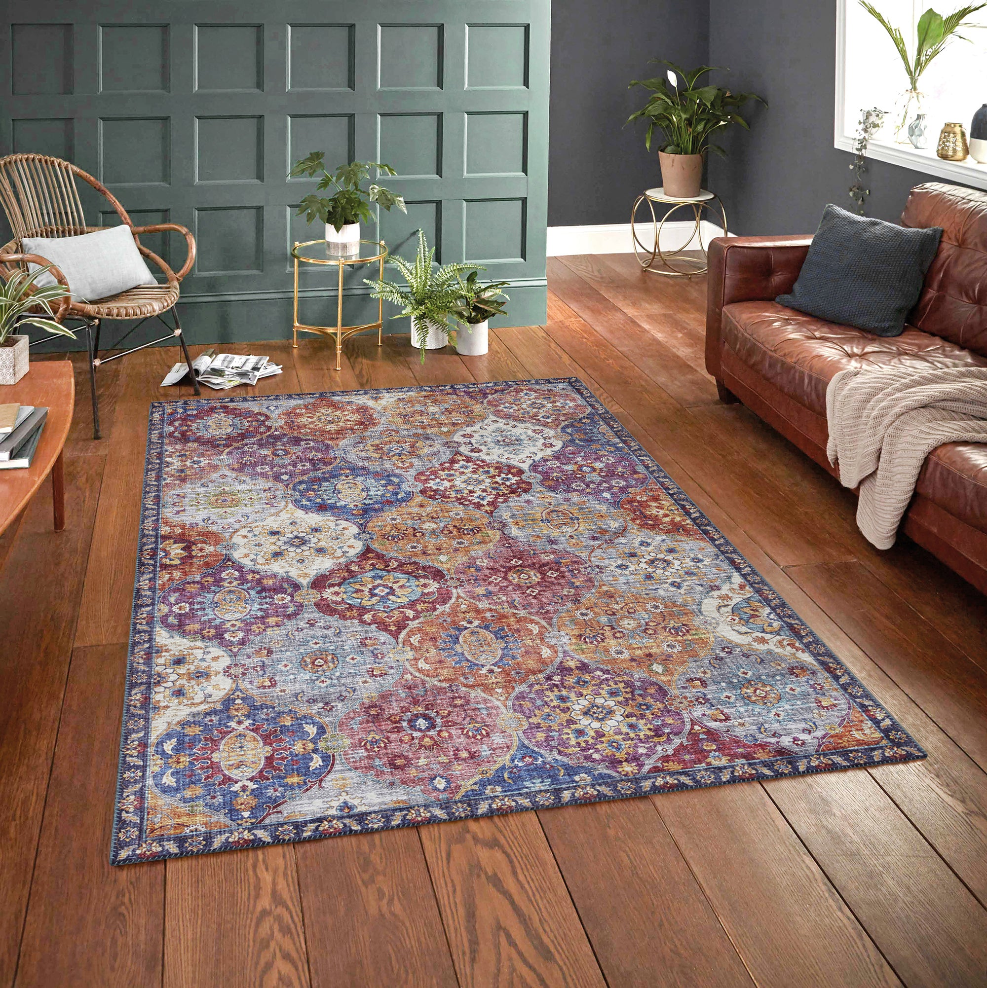 Tapis à motifs Alhambra Rouge - ELLE Decoration – STUDIO DECO