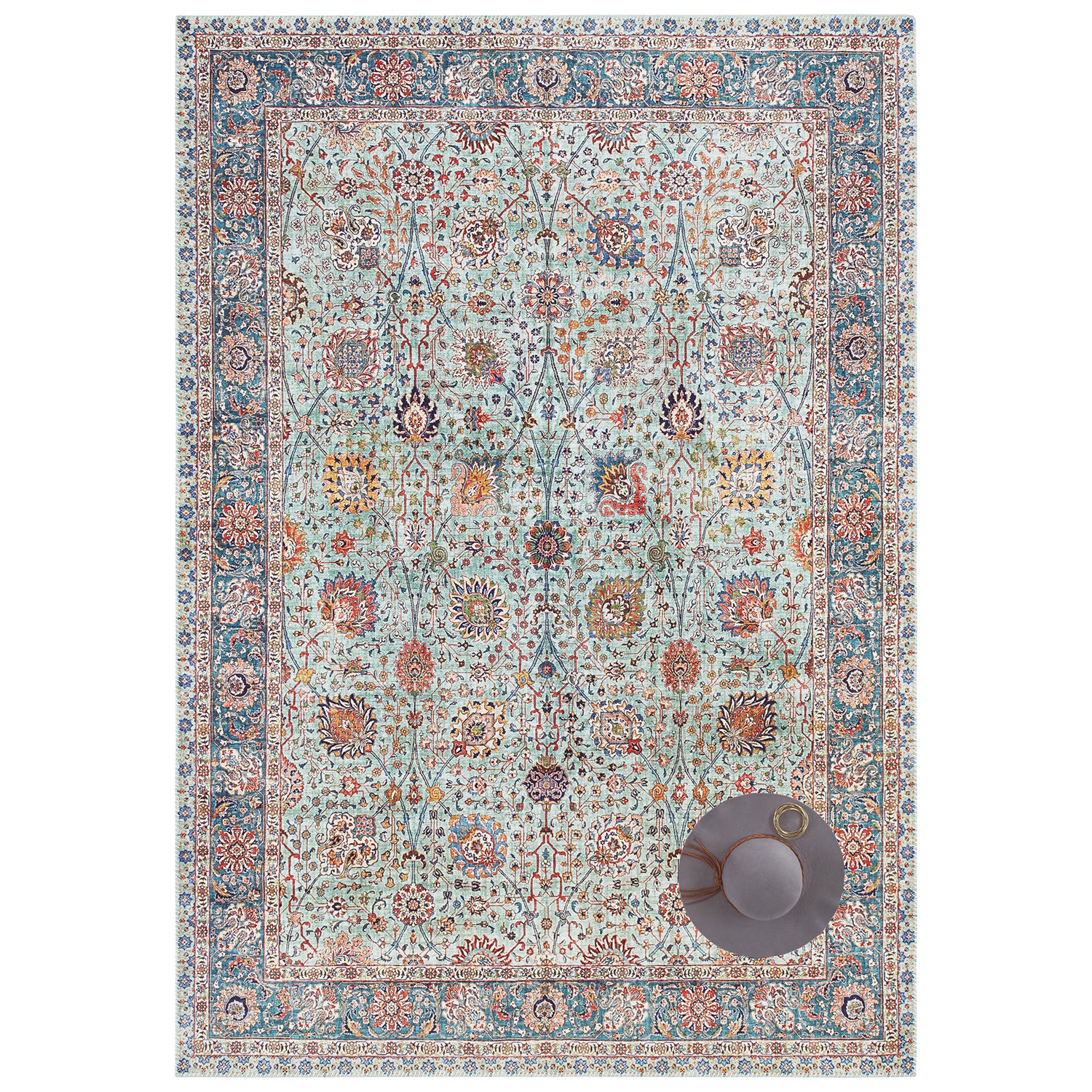 Tapis Kilim à motifs Vintage Jade Clair - ELLE Decoration – STUDIO DECO