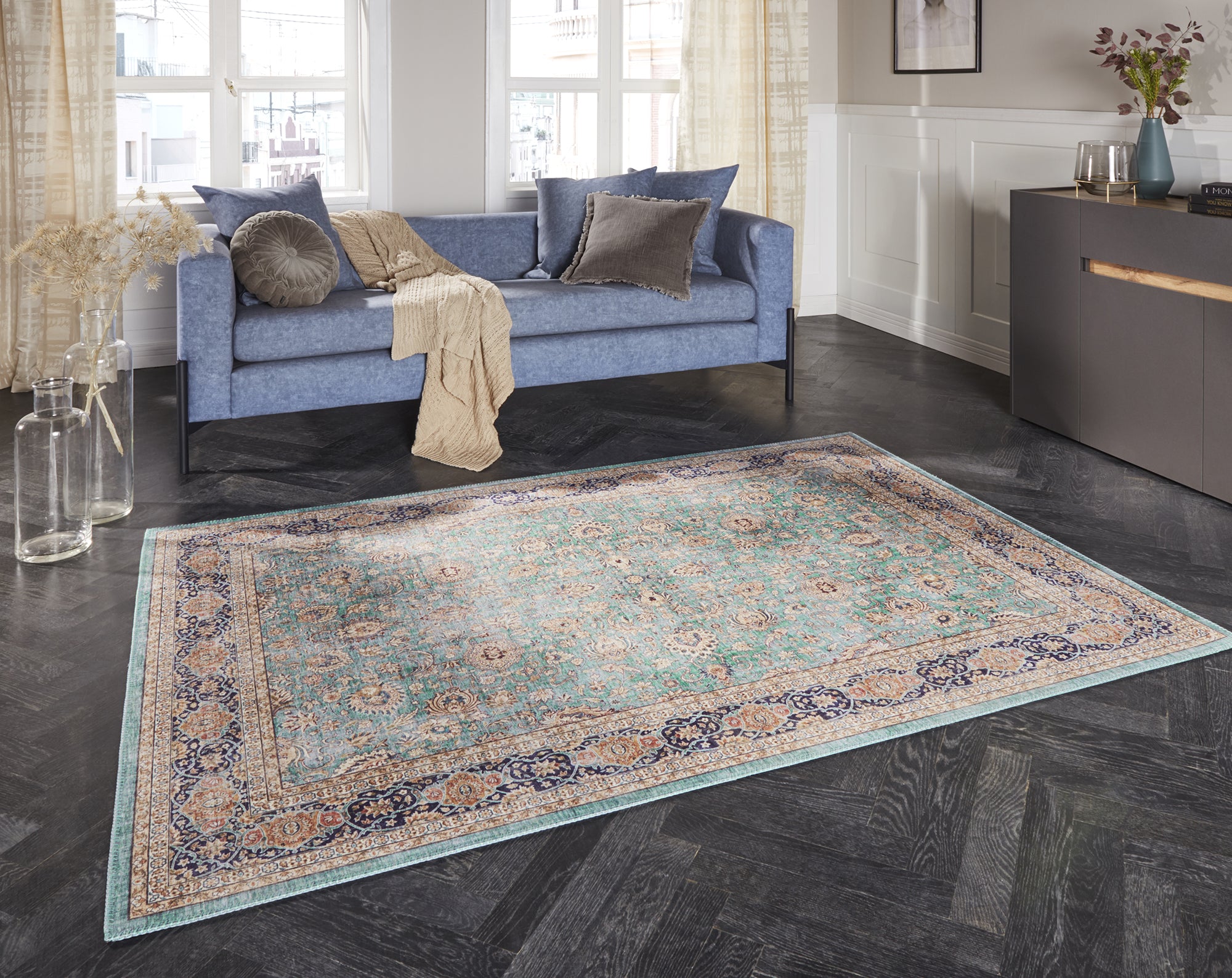 Tapis Kilim à motifs Vintage Jade - ELLE Decoration – STUDIO DECO