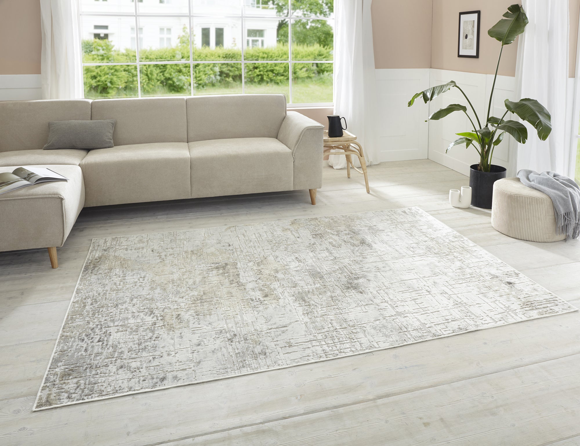 Tapis Viscose Abstrait Beige Cuivre – STUDIO DECO