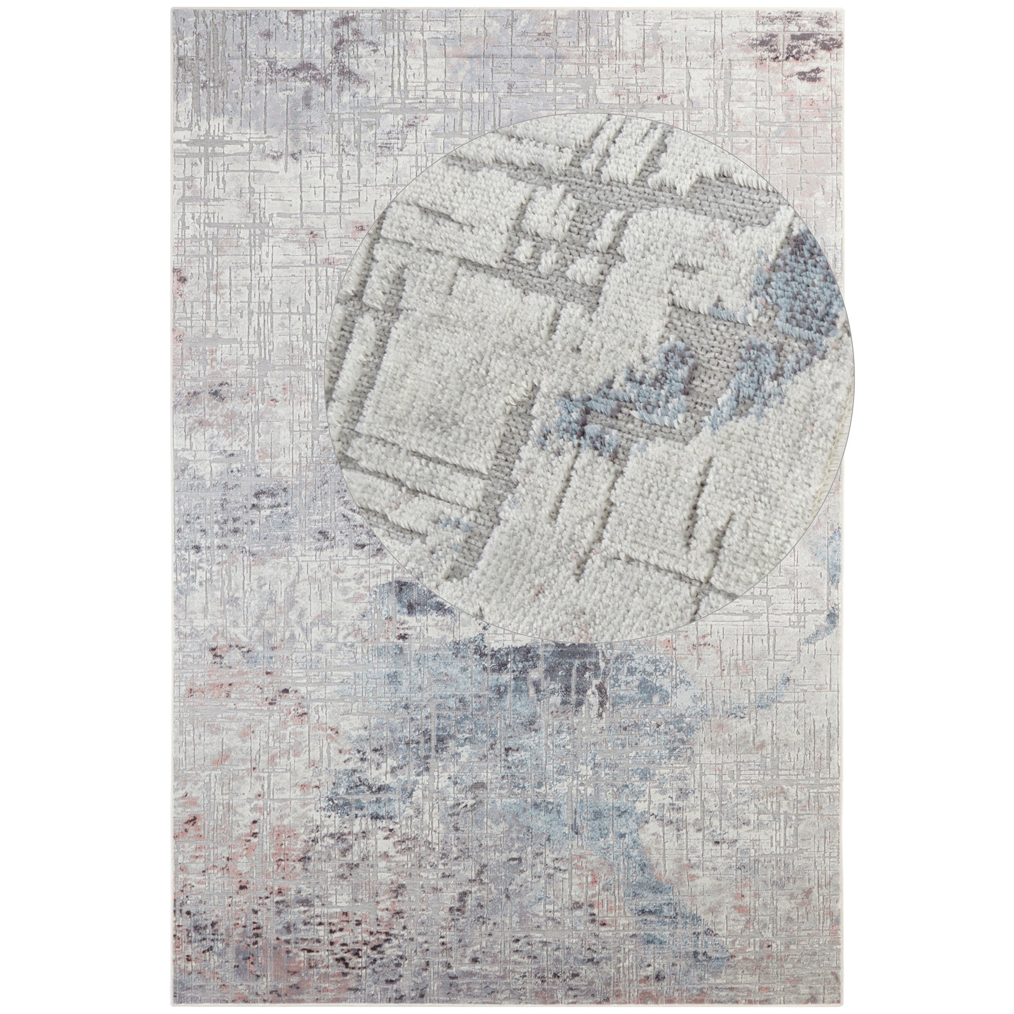 Tapis Viscose Abstrait Rose Bleu – STUDIO DECO