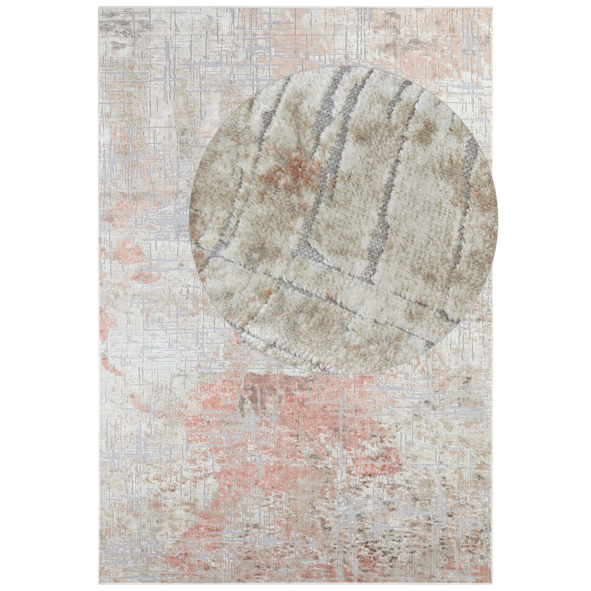 Tapis Viscose Abstrait Rose Pêche – STUDIO DECO