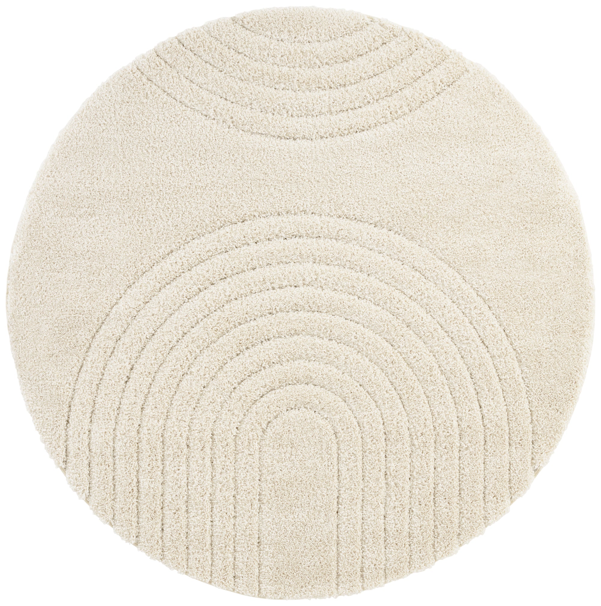 Tapis Rond à poils longs motifs Arcs – STUDIO DECO