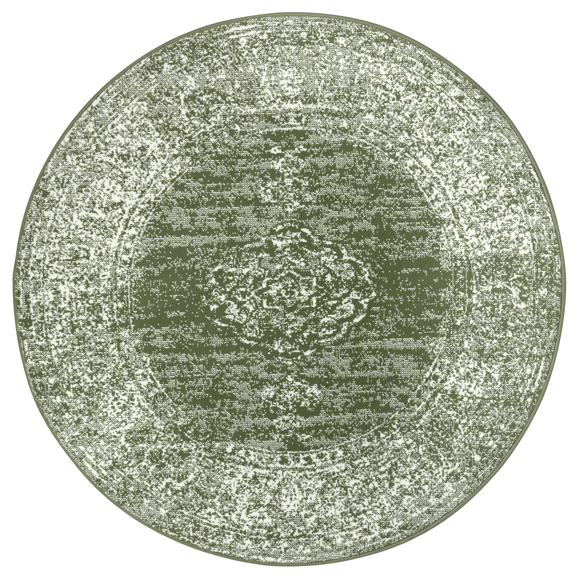 Tapis rond vintage médaillon Vert – STUDIO DECO