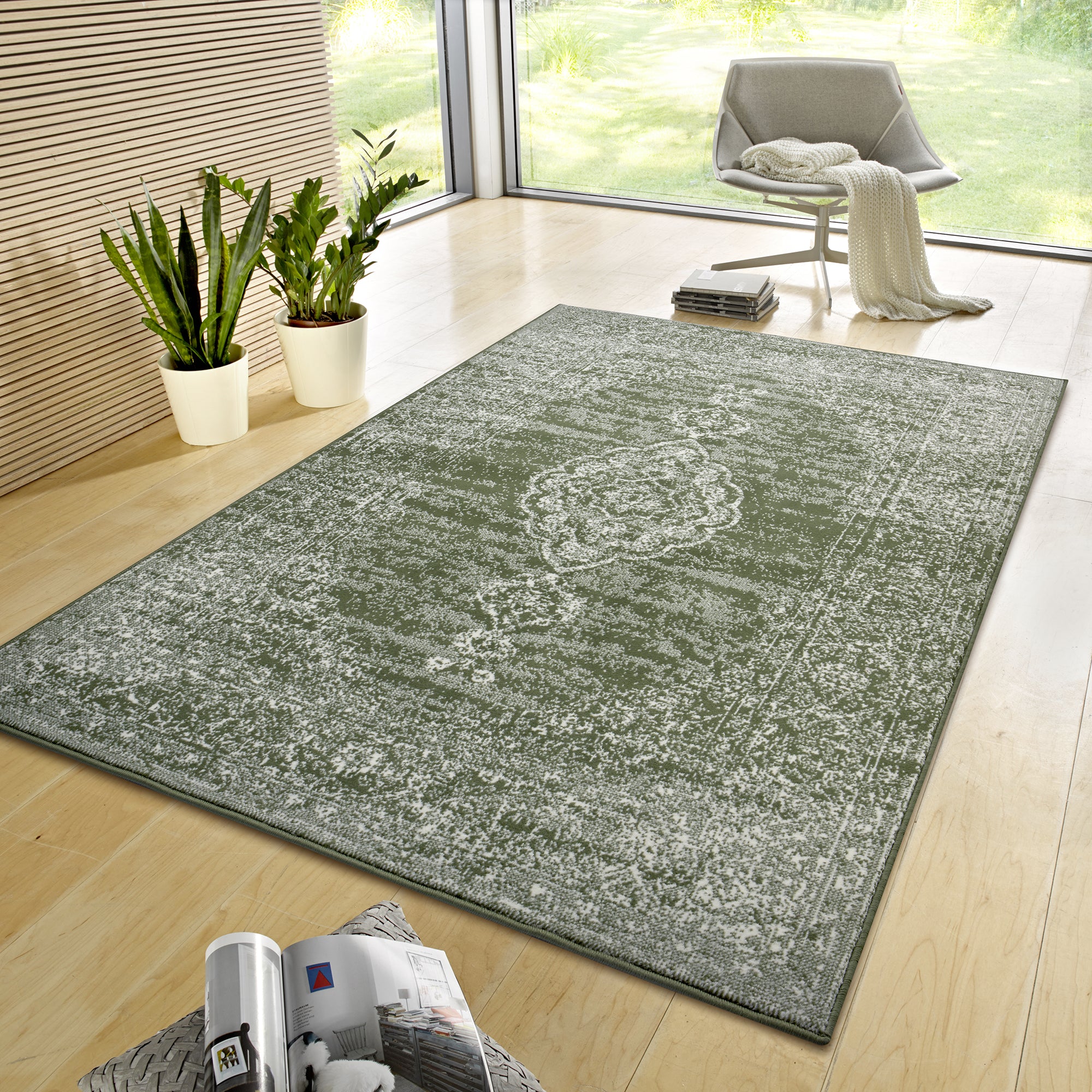 Tapis vintage médaillon Vert – STUDIO DECO