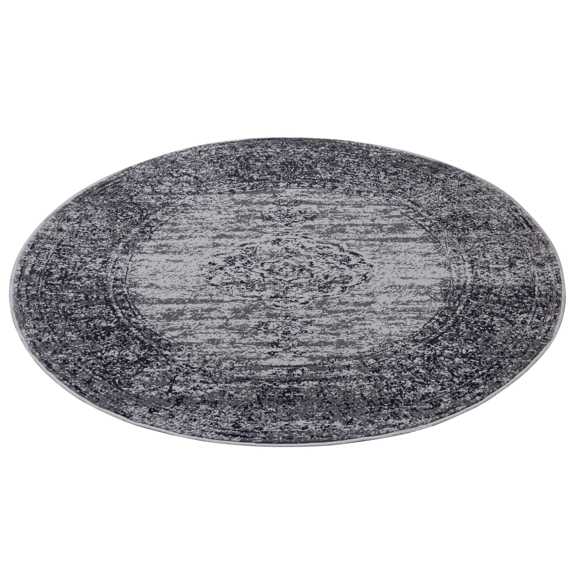 Tapis rond vintage médaillon Gris – STUDIO DECO