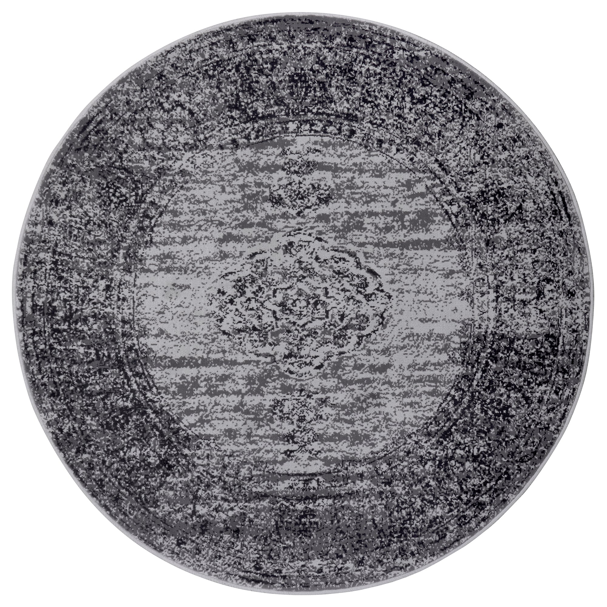 Tapis rond vintage médaillon Gris – STUDIO DECO