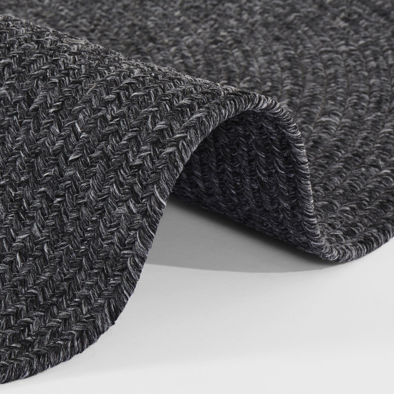 Tapis Rond aspect jute Anthracite – STUDIO DECO