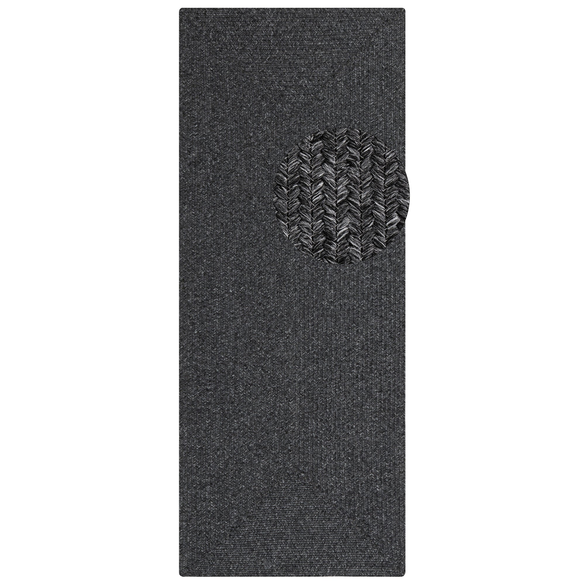 Tapis d'extérieur aspect jute ZADO Anthracite – STUDIO DECO