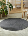 Tapis Rond aspect jute Anthracite – STUDIO DECO