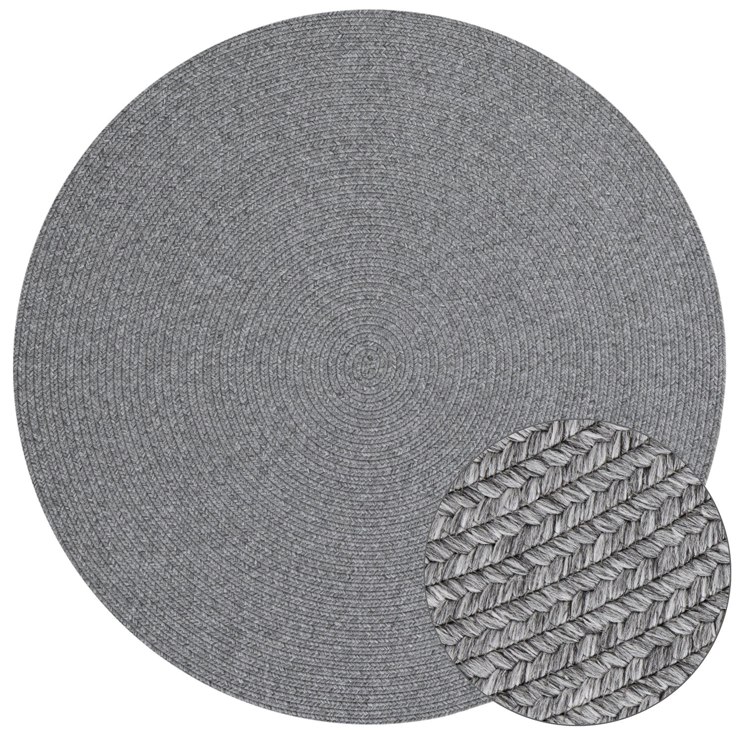 Tapis Rond aspect jute Gris – STUDIO DECO