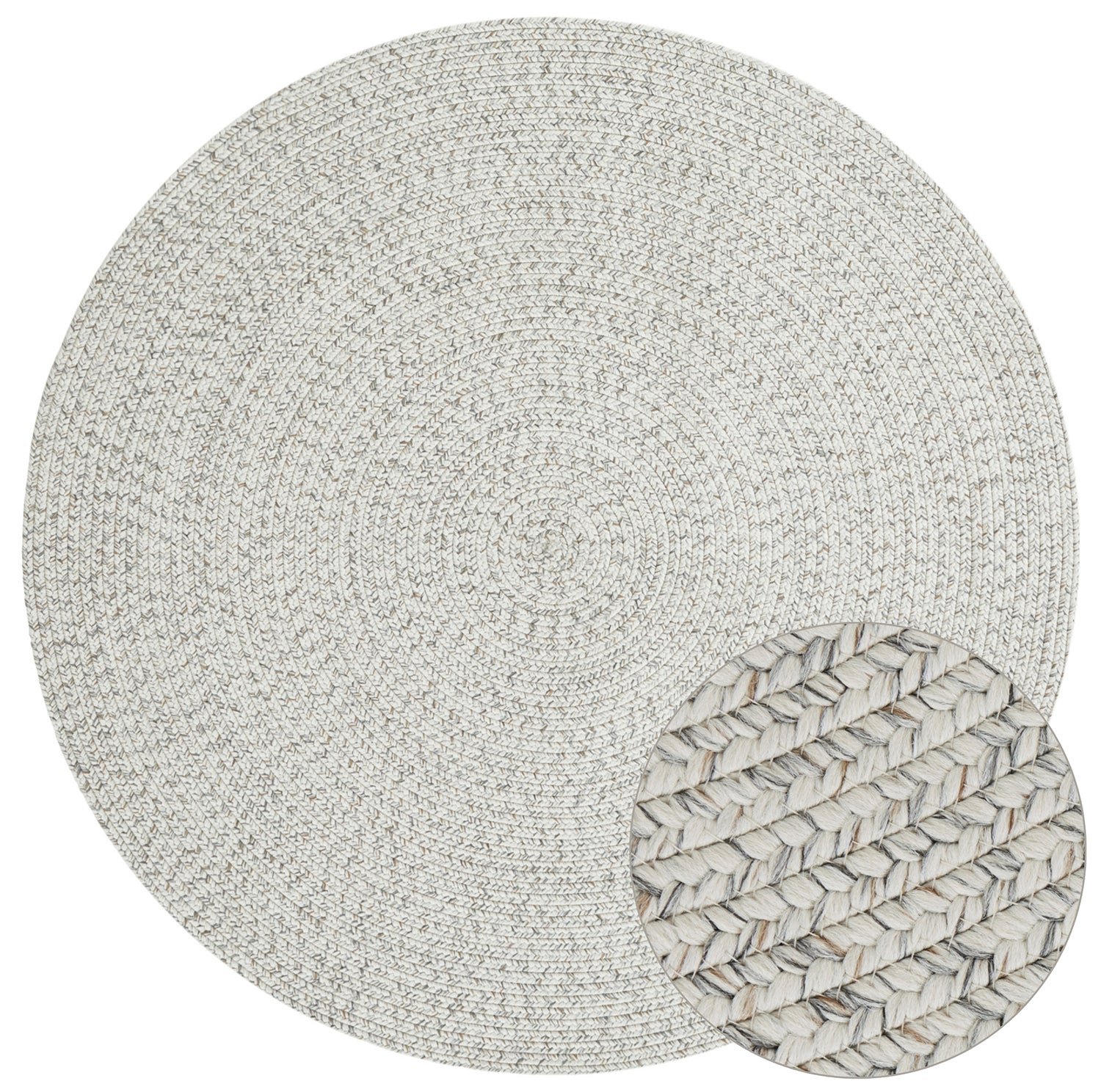 Tapis Rond aspect jute Crème – STUDIO DECO