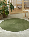 Tapis Rond aspect jute Vert – STUDIO DECO
