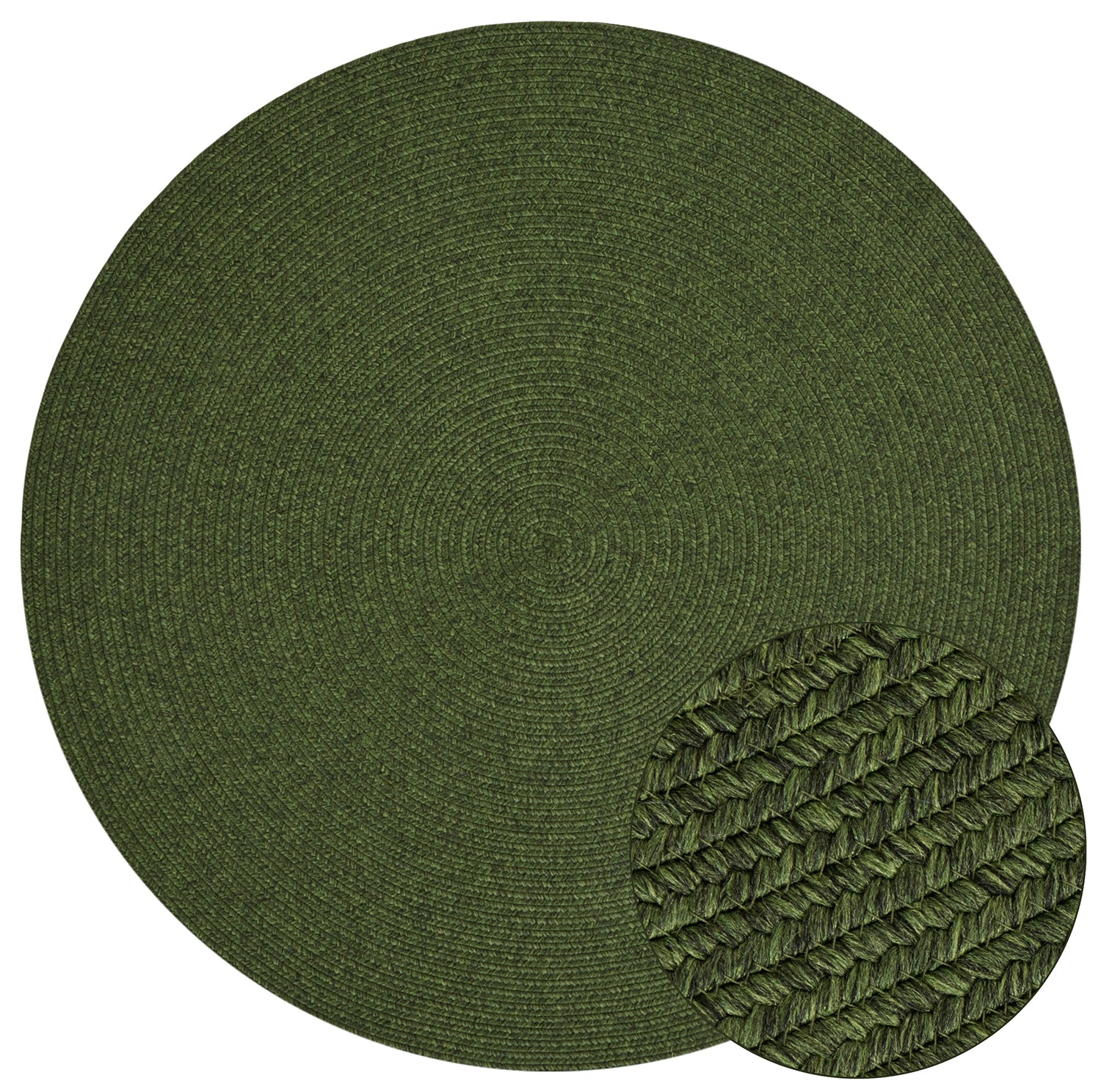 Tapis Rond aspect jute Vert – STUDIO DECO