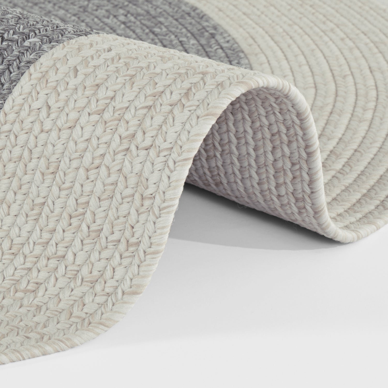 Tapis Rond aspect jute Gris et Crème – STUDIO DECO