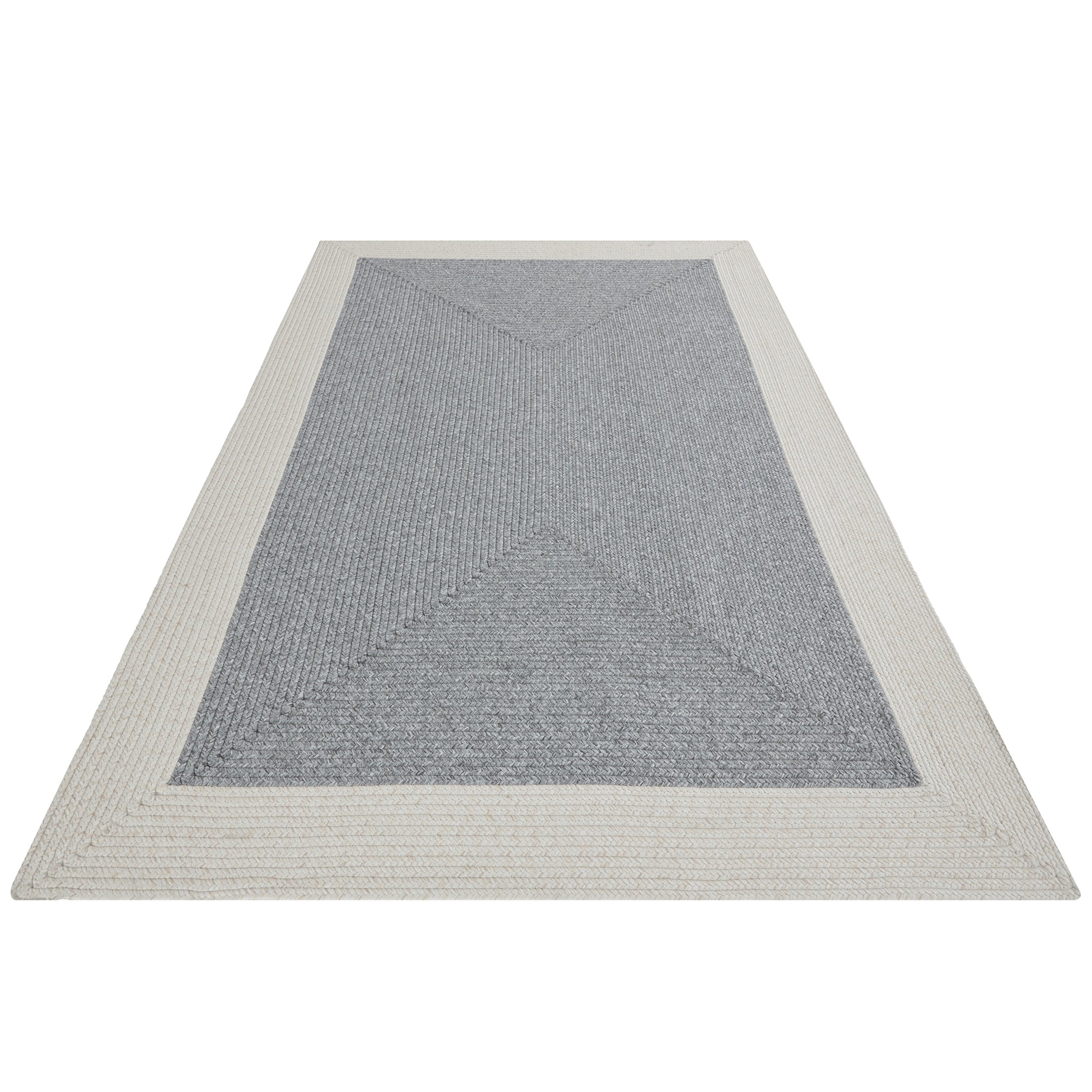 Tapis d'extérieur aspect jute ZADO Gris et Crème – STUDIO DECO