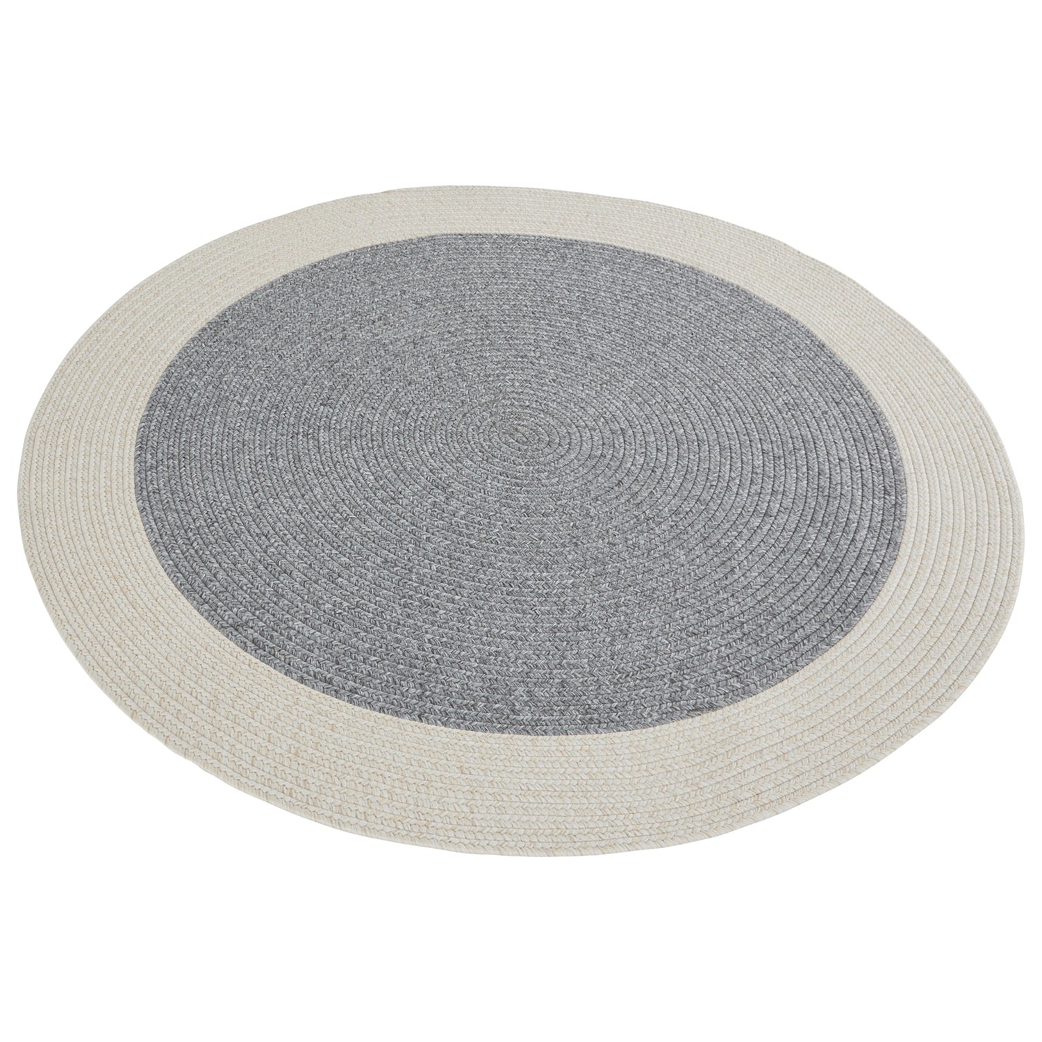 Tapis Rond aspect jute Gris et Crème – STUDIO DECO