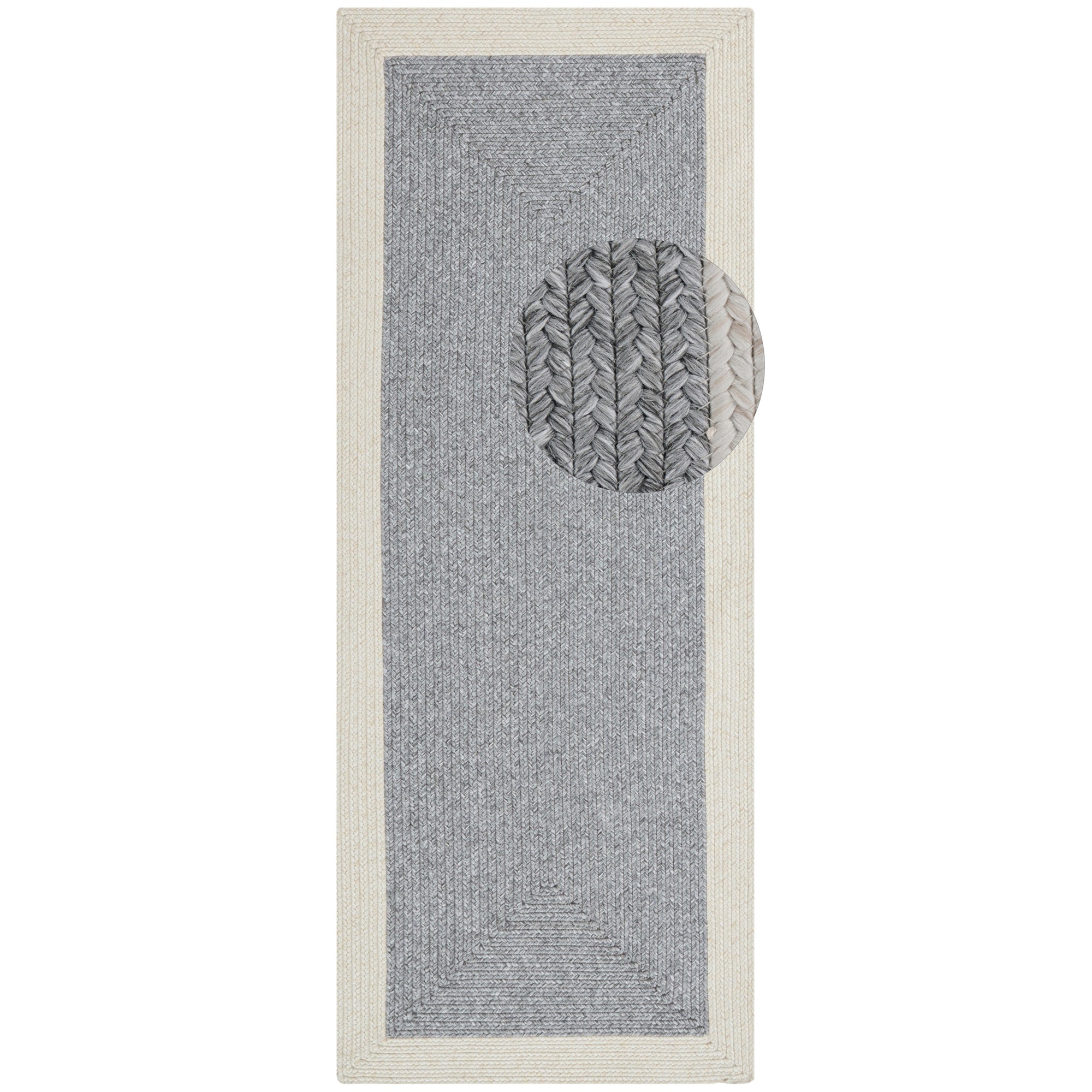 Tapis d'extérieur aspect jute ZADO Gris et Crème – STUDIO DECO