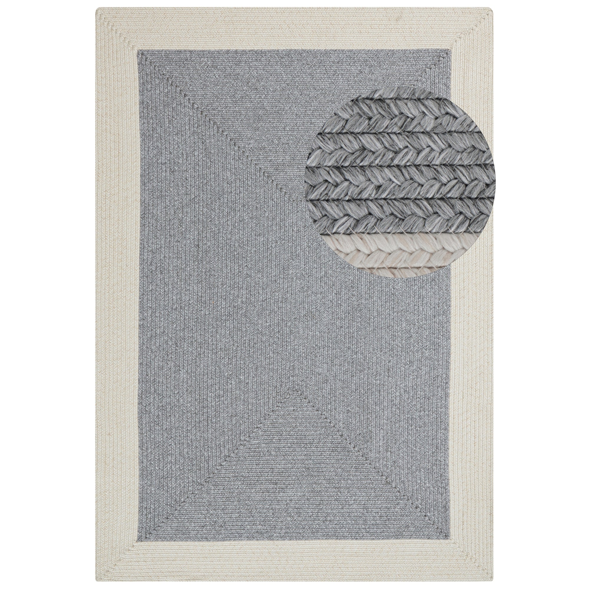 Tapis d'extérieur aspect jute ZADO Gris et Crème – STUDIO DECO