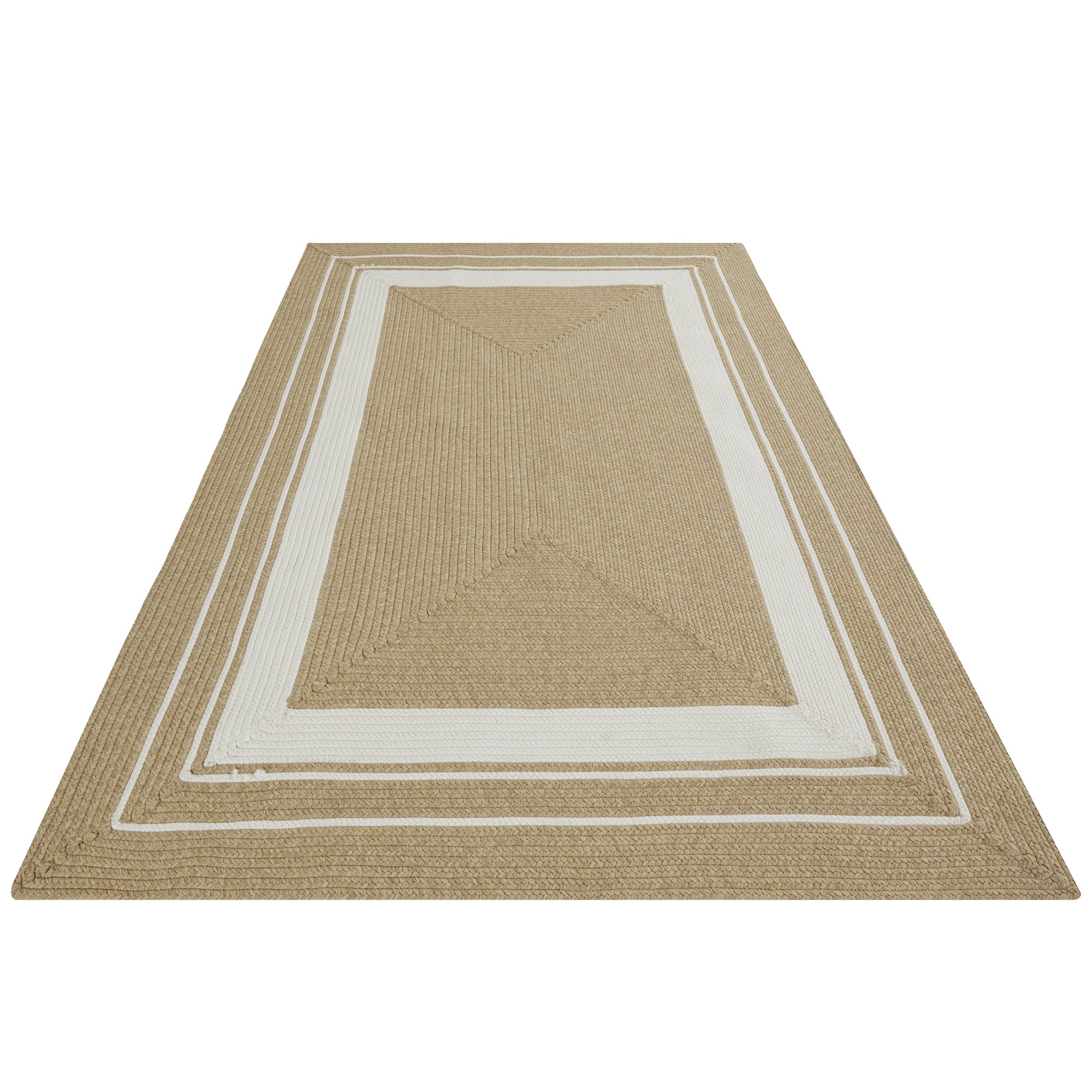 Tapis d'extérieur aspect jute ZADO Beige et Crème – STUDIO DECO
