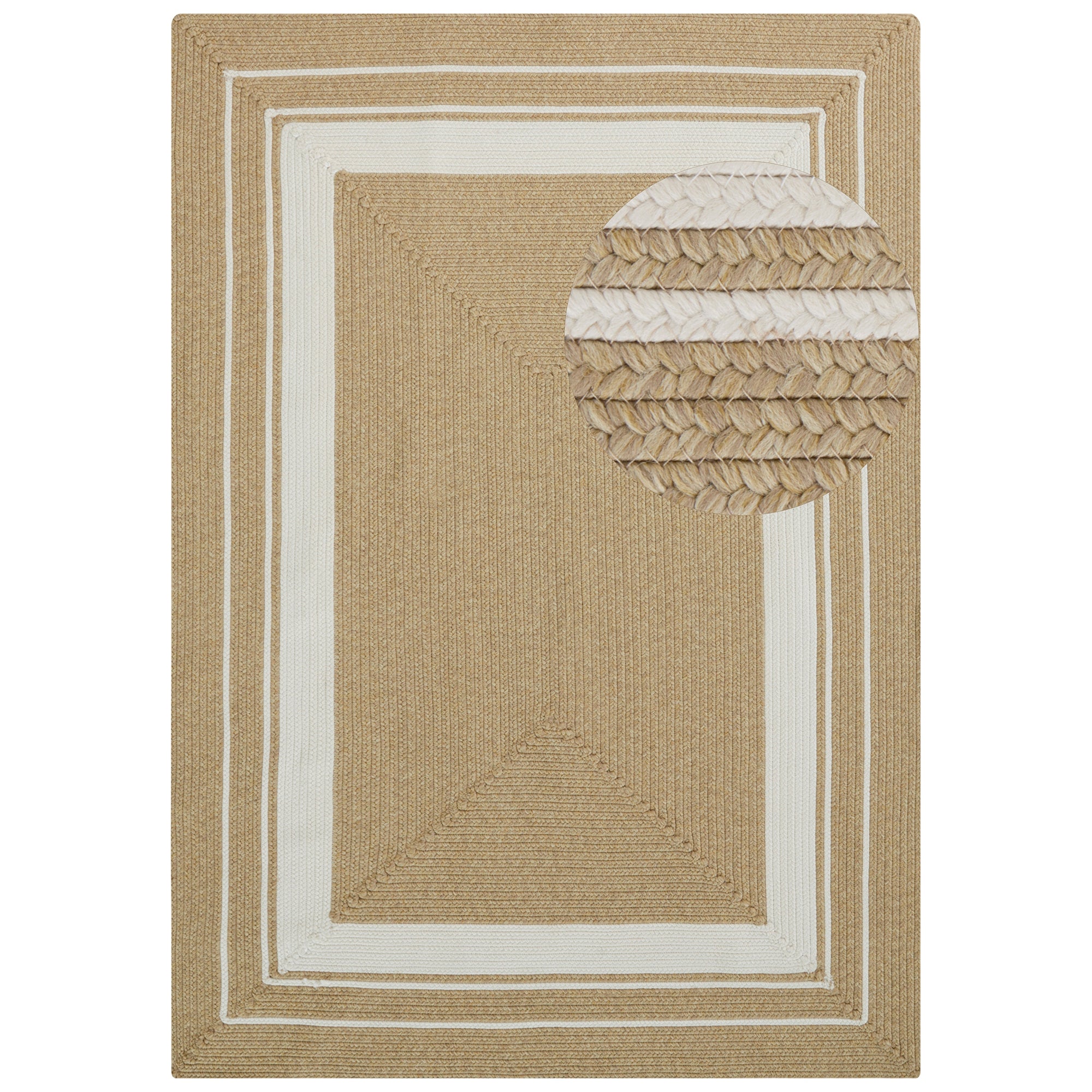 Tapis d'extérieur aspect jute ZADO Beige et Crème – STUDIO DECO