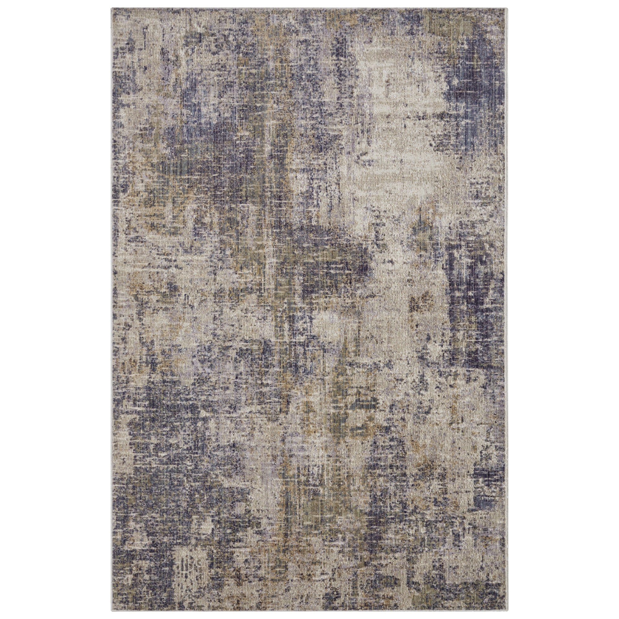 Tapis à poils ras abstrait Gizeh Crème et Bleu – STUDIO DECO