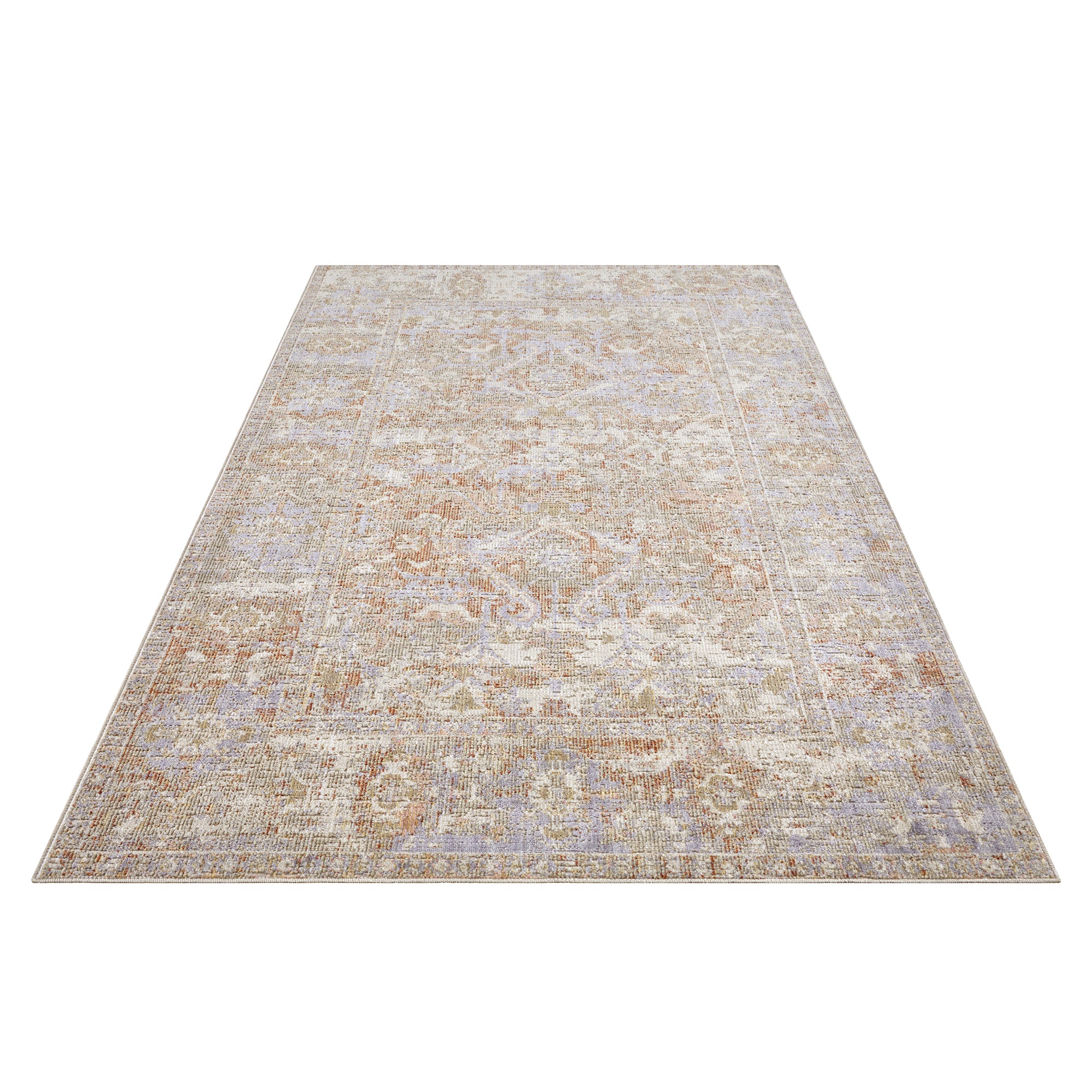 Tapis à poils ras oriental Said Crème et Terra – STUDIO DECO