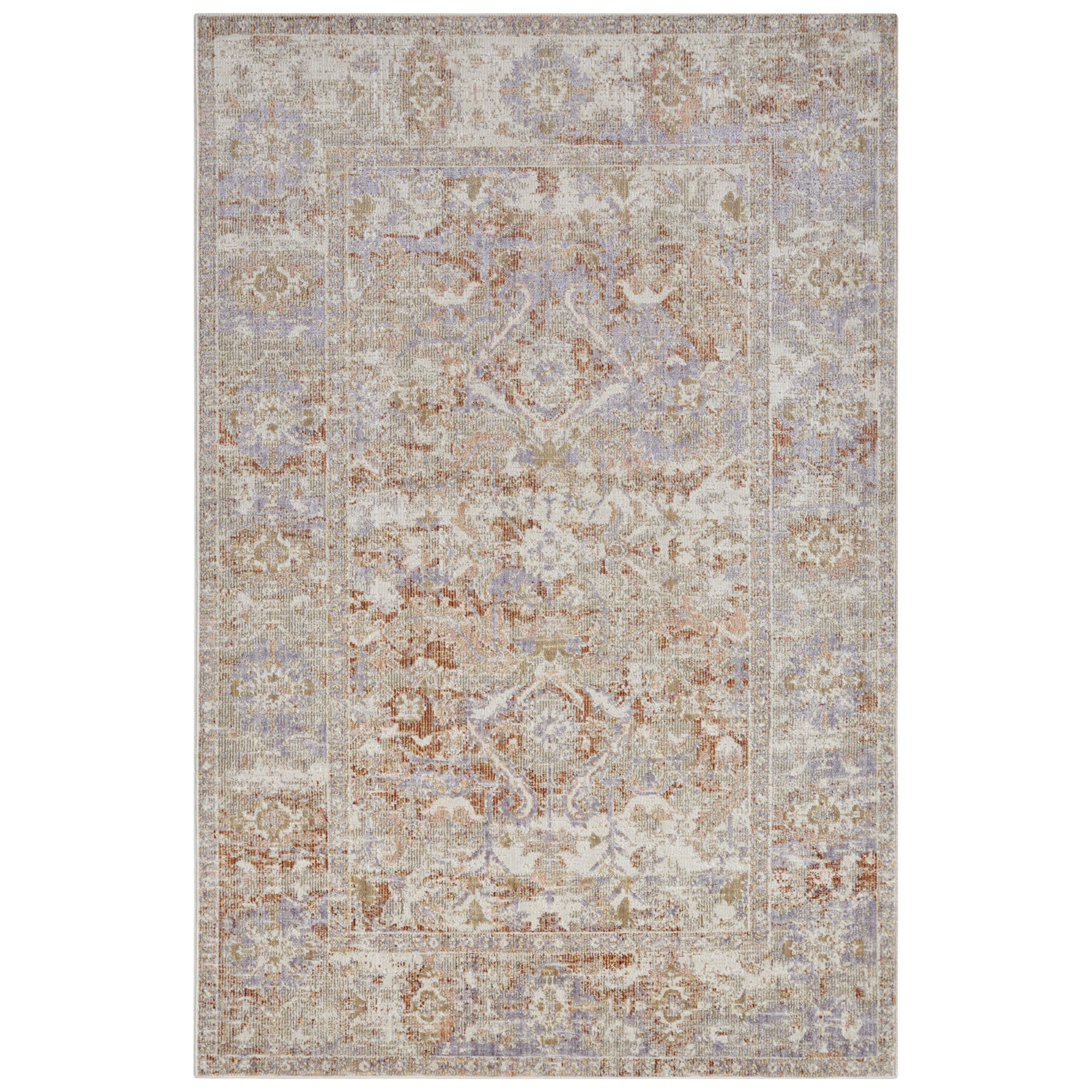 Tapis à poils ras oriental Said Crème et Terra – STUDIO DECO