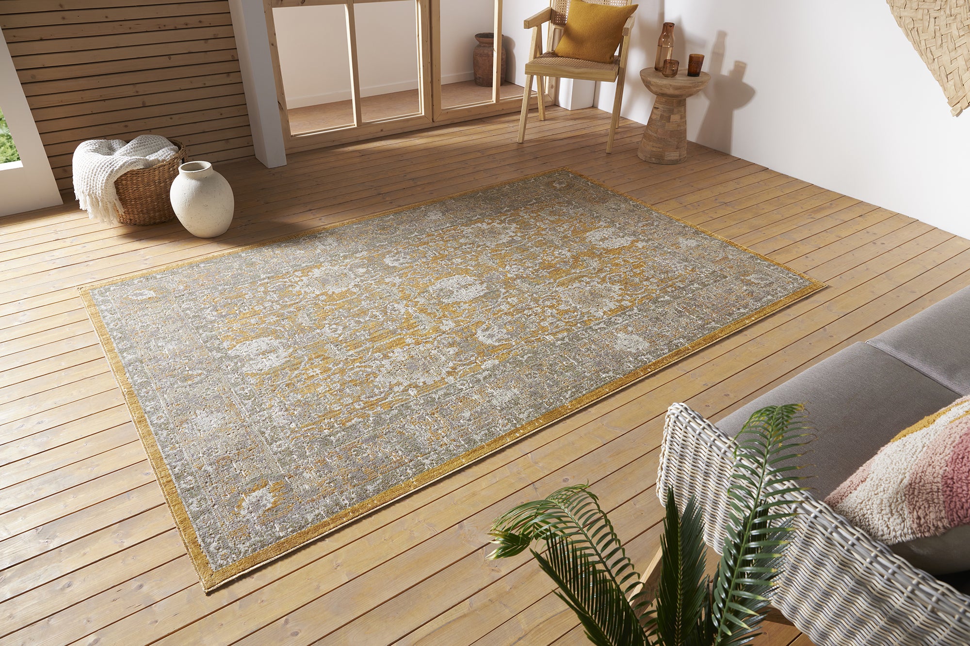 Tapis à poils ras oriental Louxor Doré – STUDIO DECO