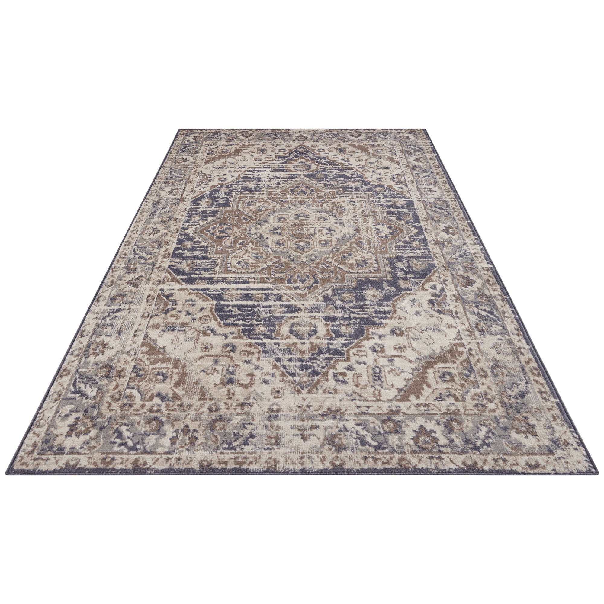 Tapis Vintage Oriental RANIA Crème et Bleu – STUDIO DECO