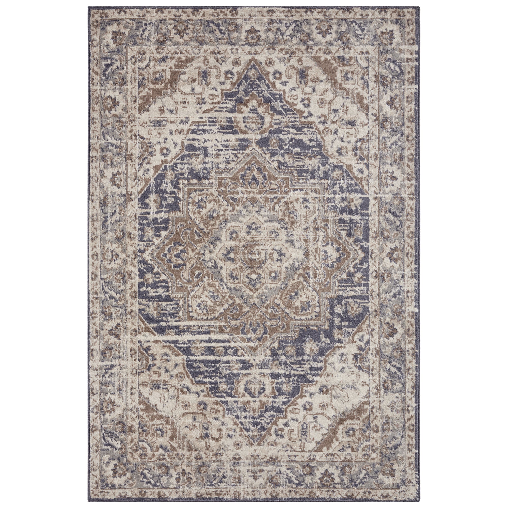 Tapis Vintage Oriental RANIA Crème et Bleu – STUDIO DECO