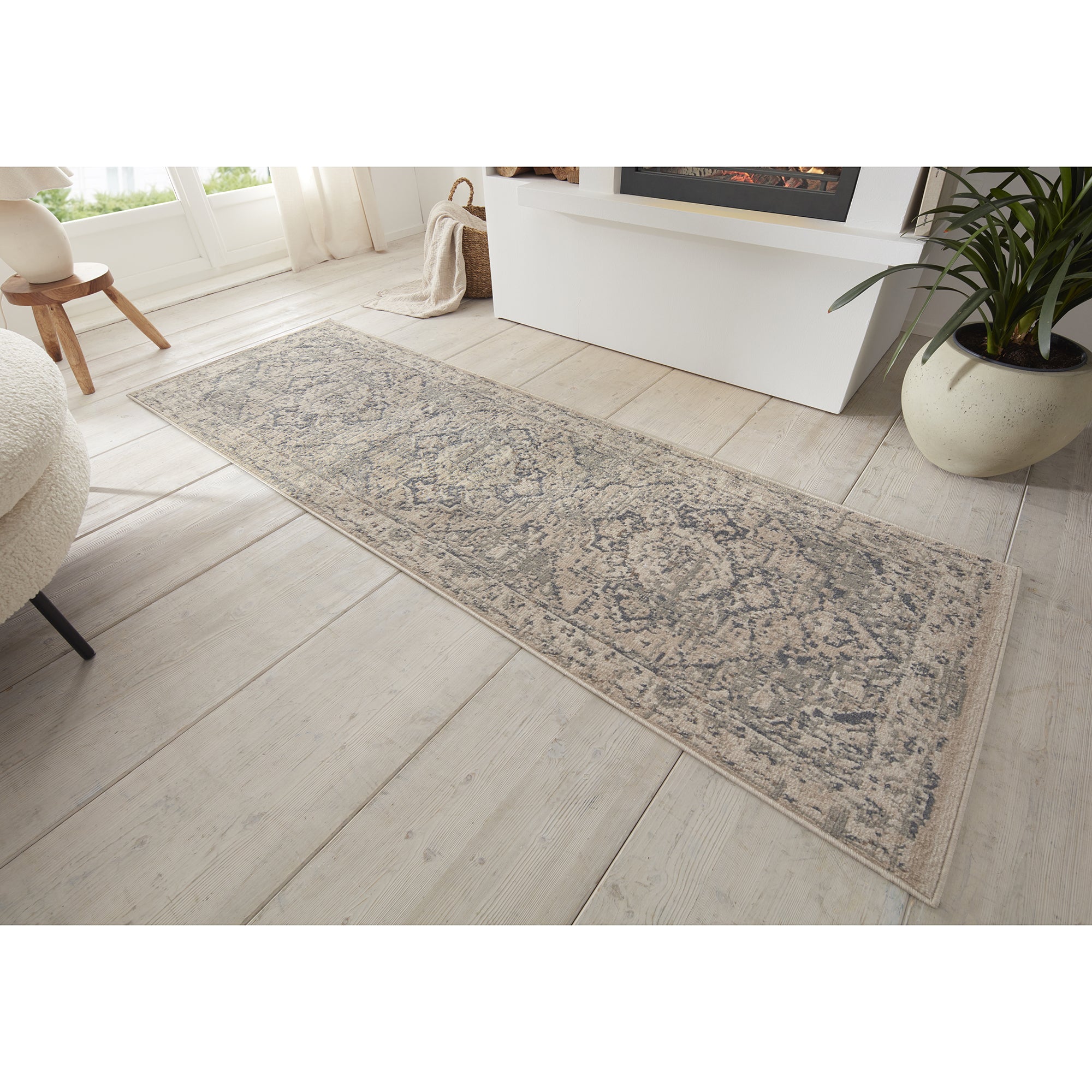 Tapis Vintage Oriental RANIA Crème et Gris – STUDIO DECO
