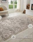 Tapis Vintage Oriental RANIA Crème et Gris – STUDIO DECO