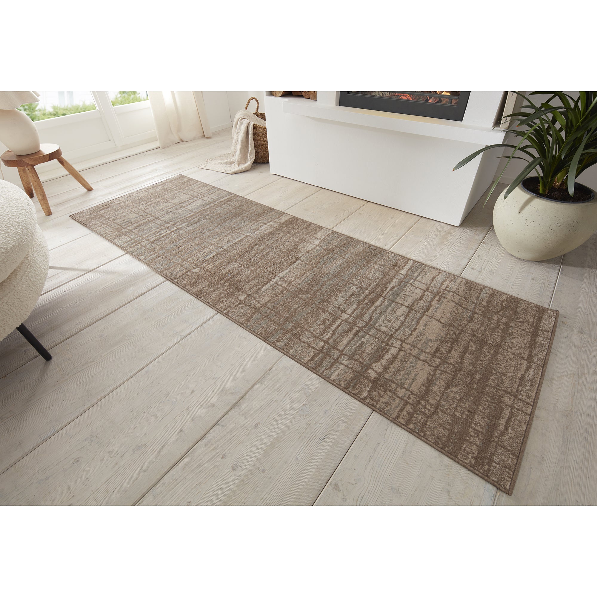 Tapis Designer Vintage GRID Beige et Marron – STUDIO DECO