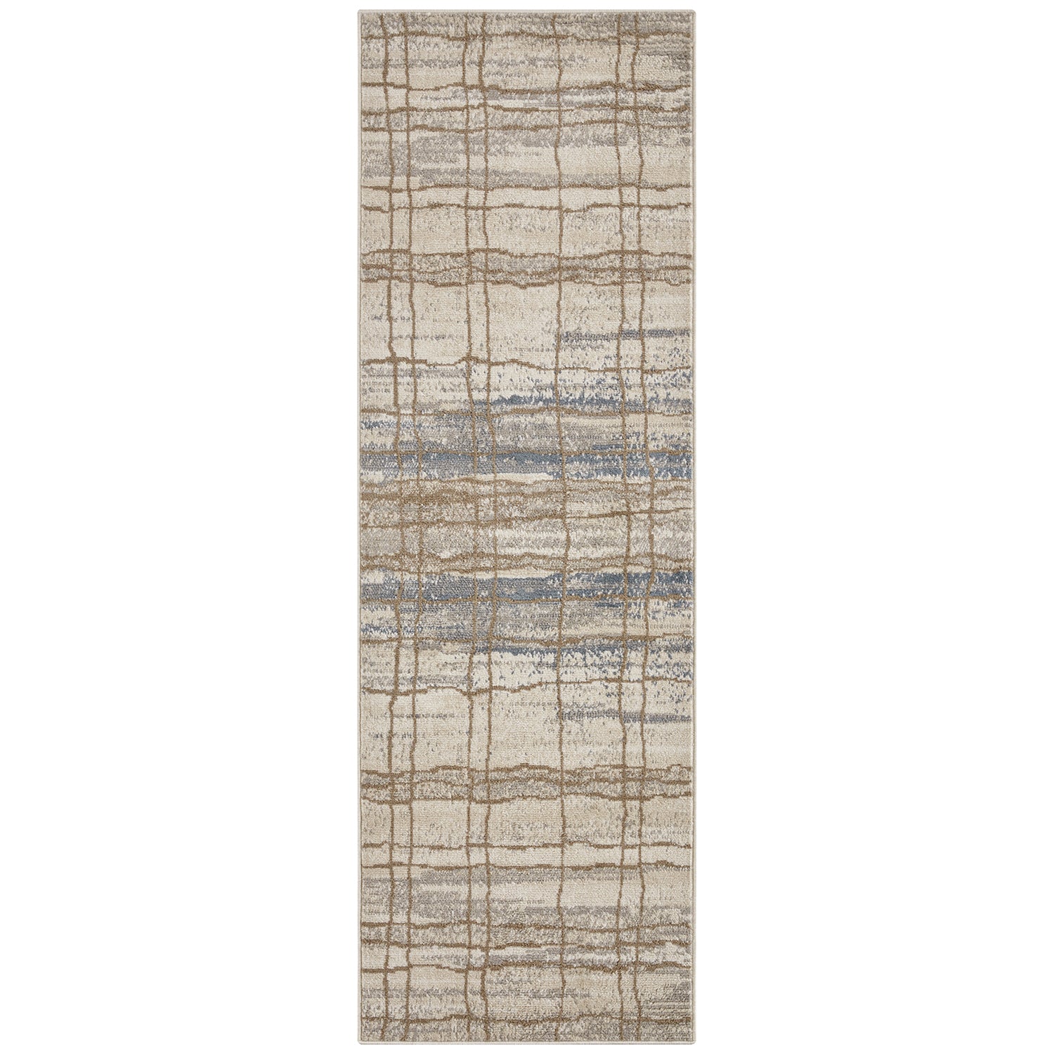 Tapis de couloir Designer Vintage GRID - Crème Bleu – STUDIO DECO