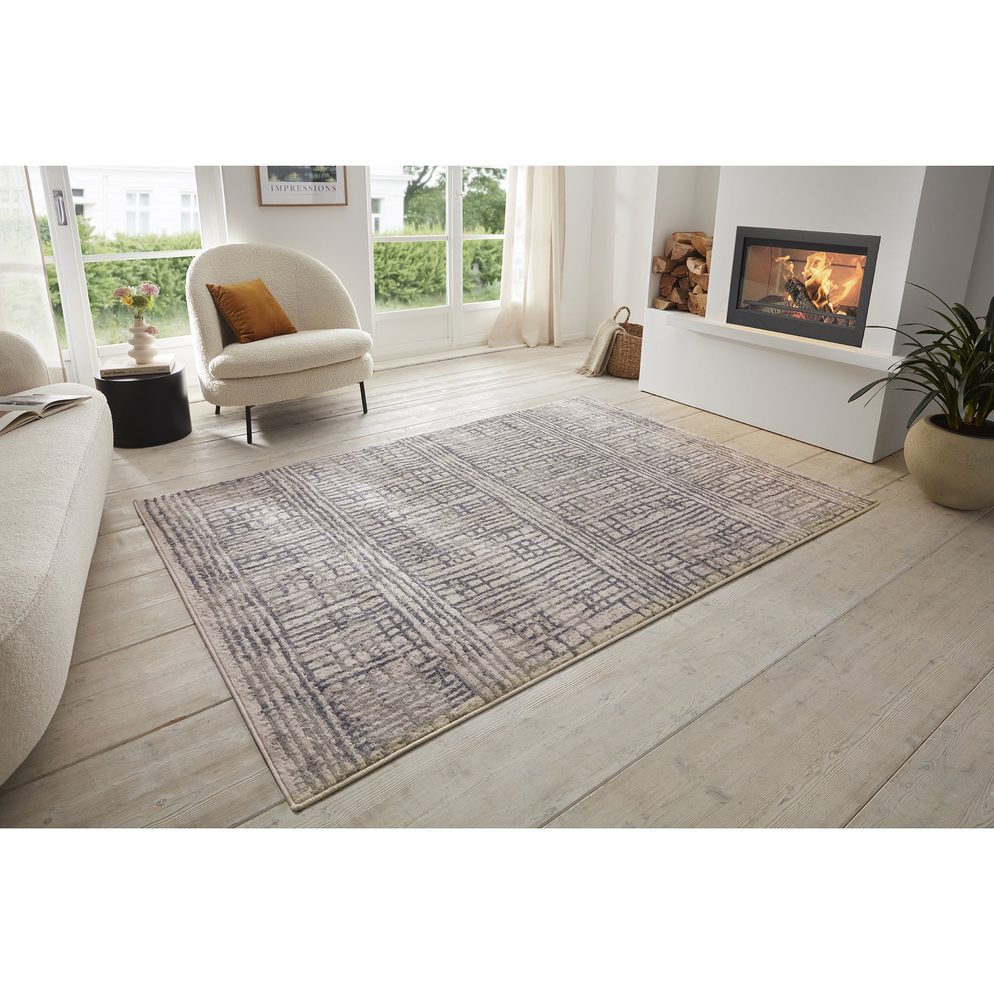 Tapis Designer Vintage FLUX Bleu – STUDIO DECO