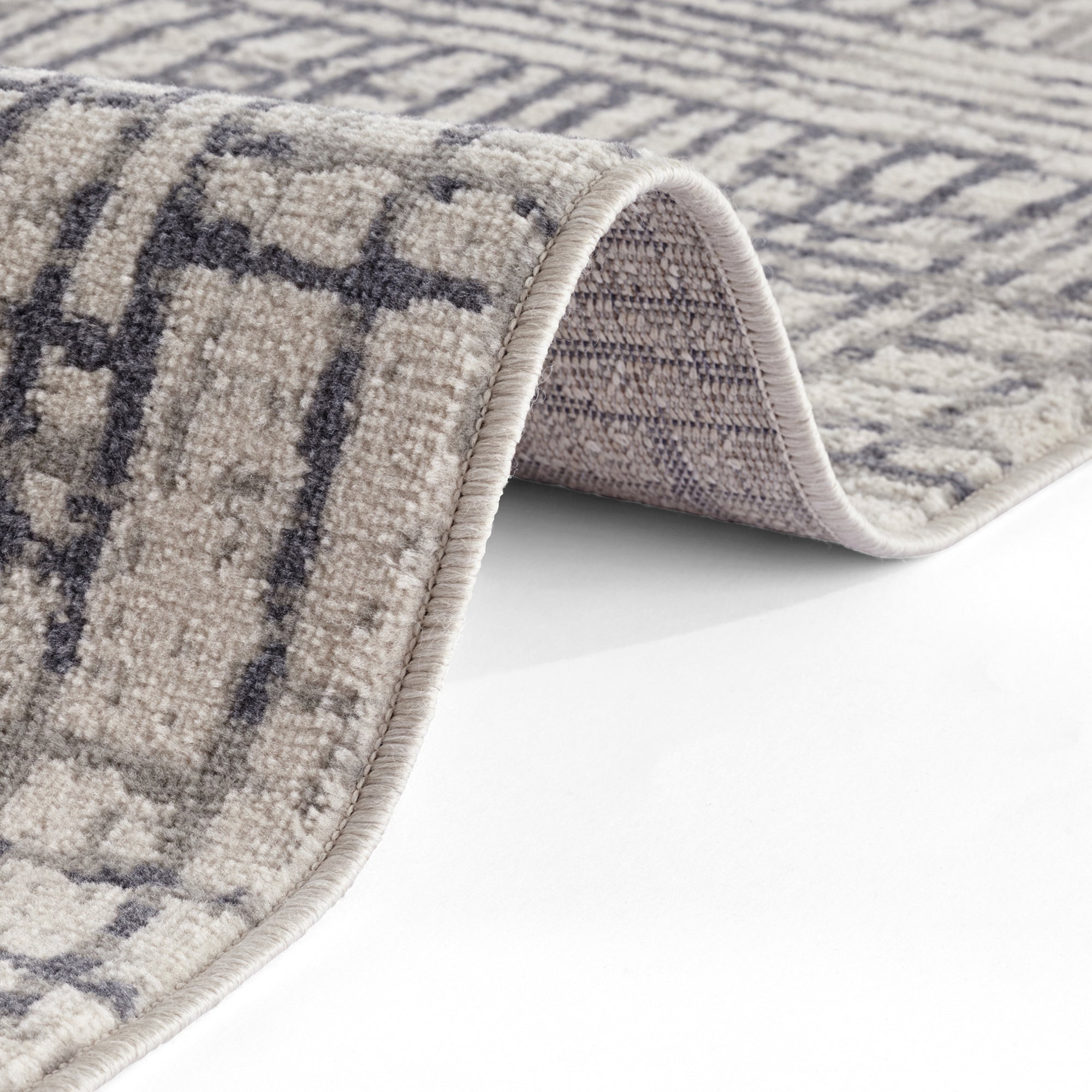 Tapis de couloir Designer Vintage FLUX - Gris – STUDIO DECO