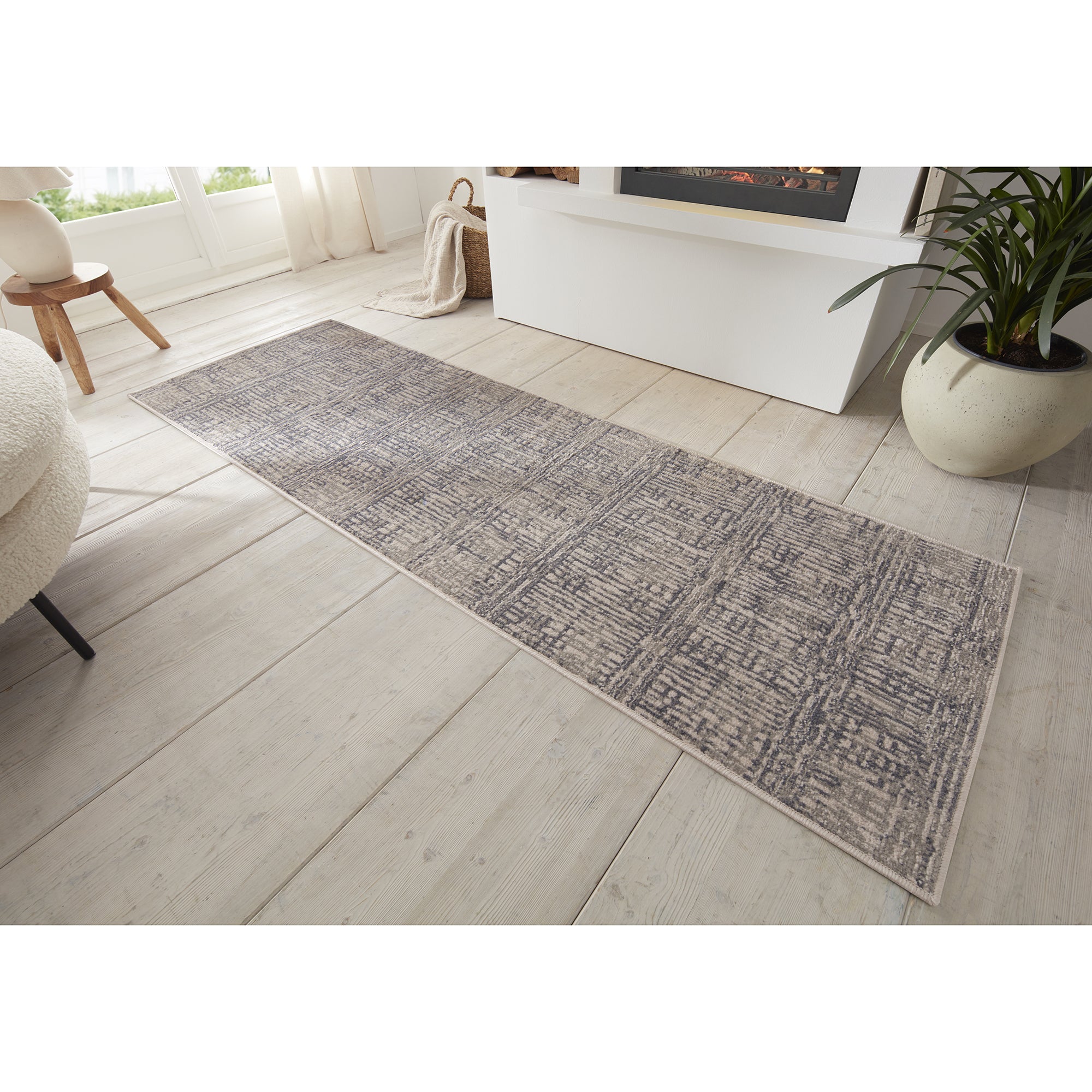 Tapis de couloir Designer Vintage FLUX - Gris – STUDIO DECO